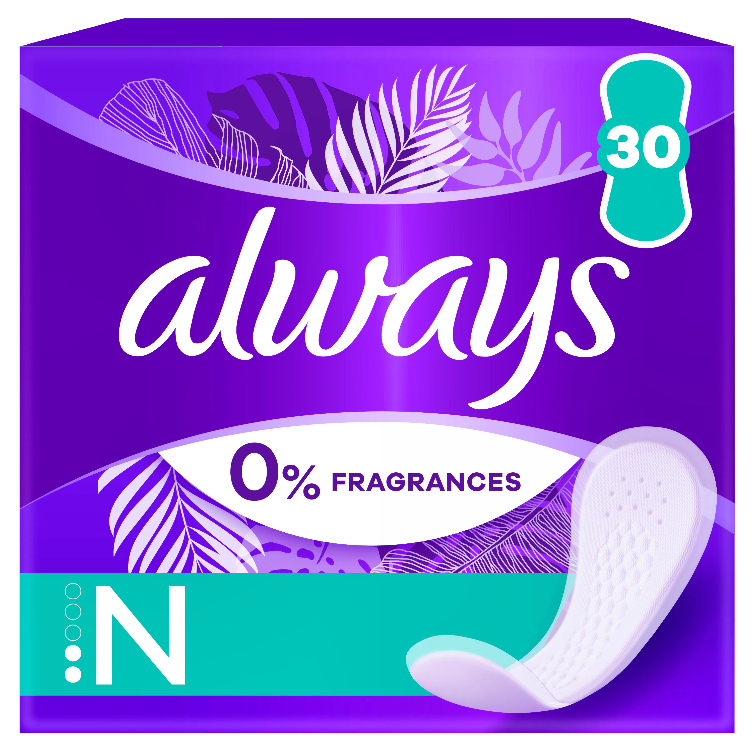 Always Dailies Fresh & Protect Pantyliners Normal Fragrance Free 30 pcs