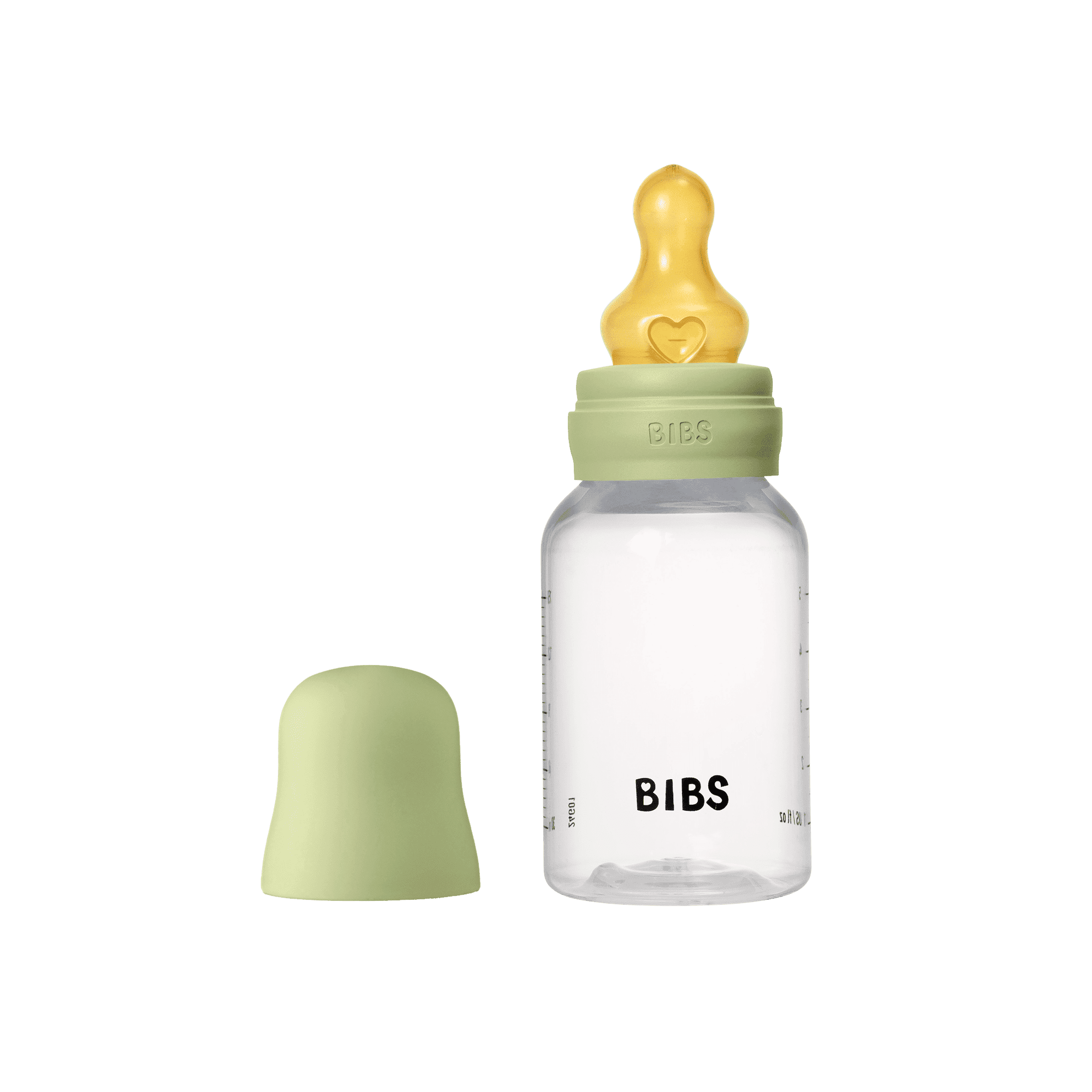 BIBS Baby Bottle Round Latex Slow Flow Sage 150 ml
