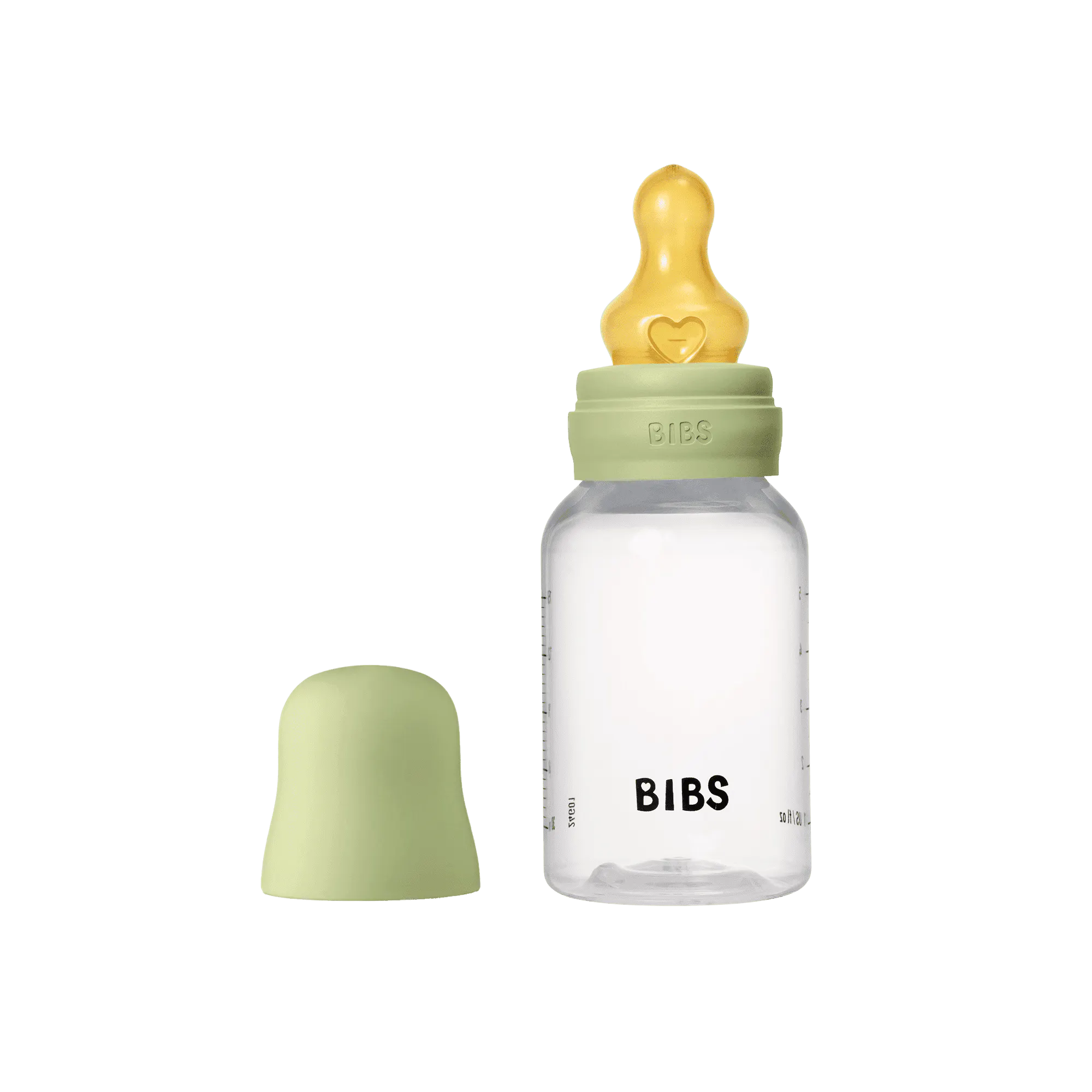 BIBS Baby Bottle Round Latex Slow Flow Sage 150 ml