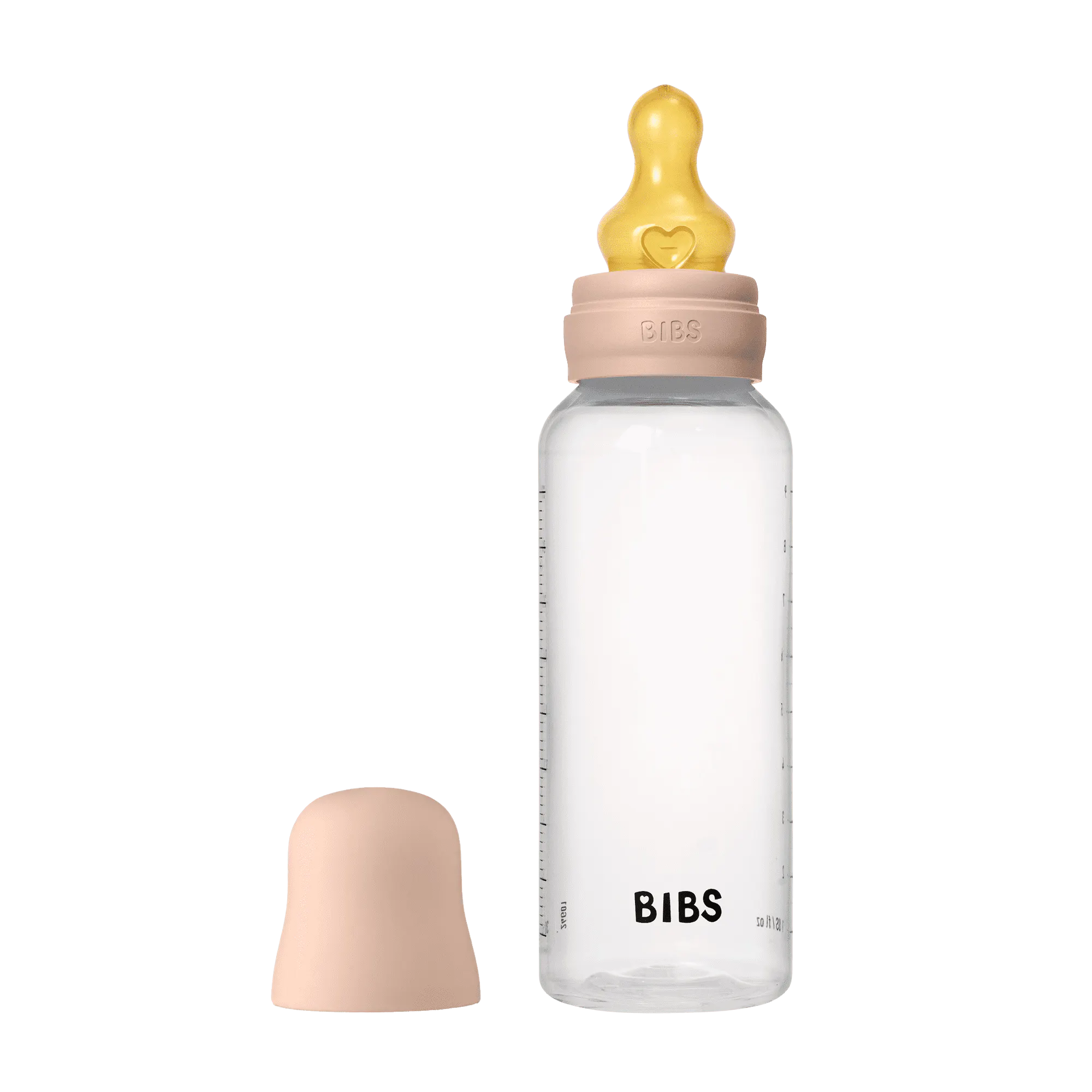 BIBS Baby Bottle Round Latex Medium Flow Blush 270 ml