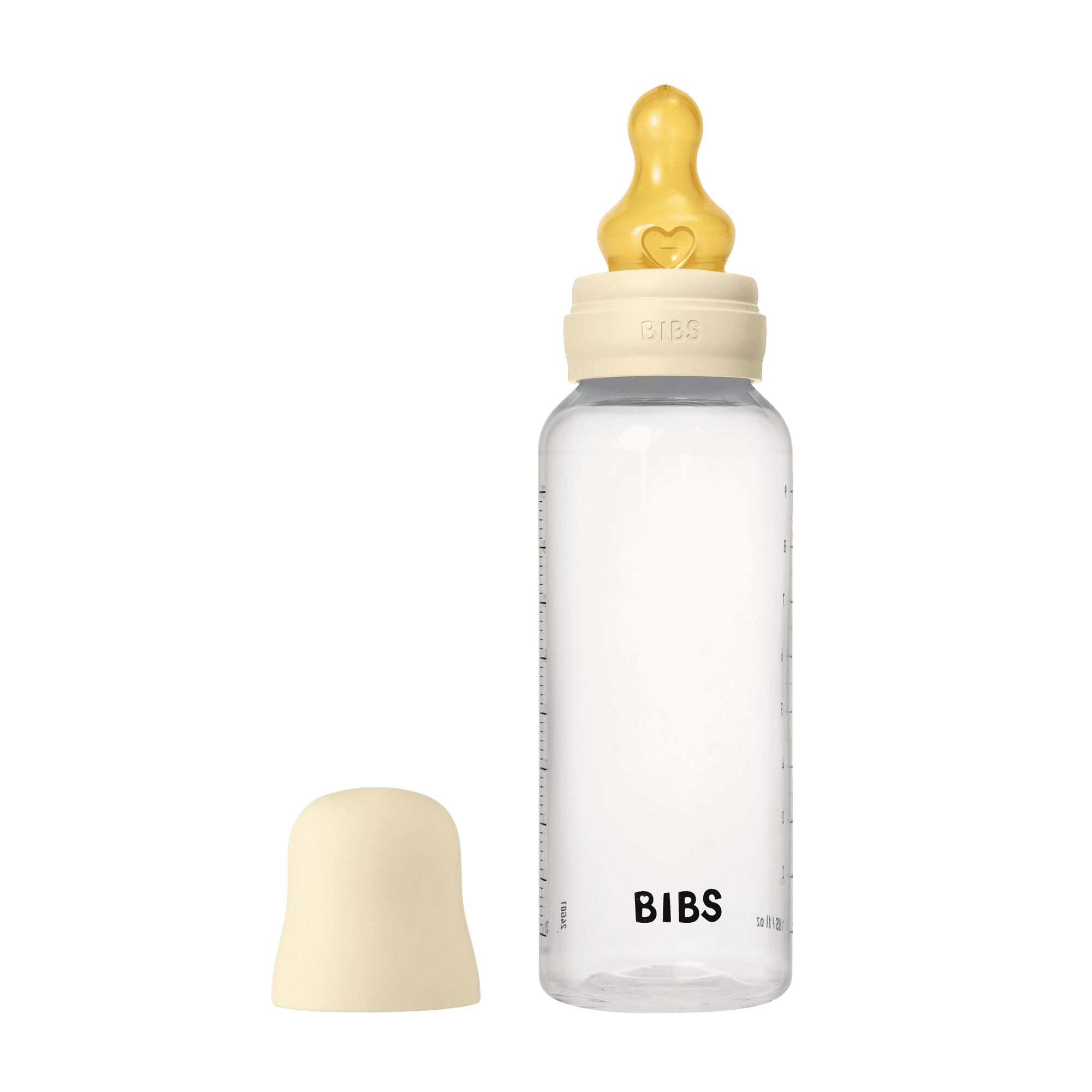 BIBS Baby Bottle Round Latex Medium Flow Ivory 270 ml