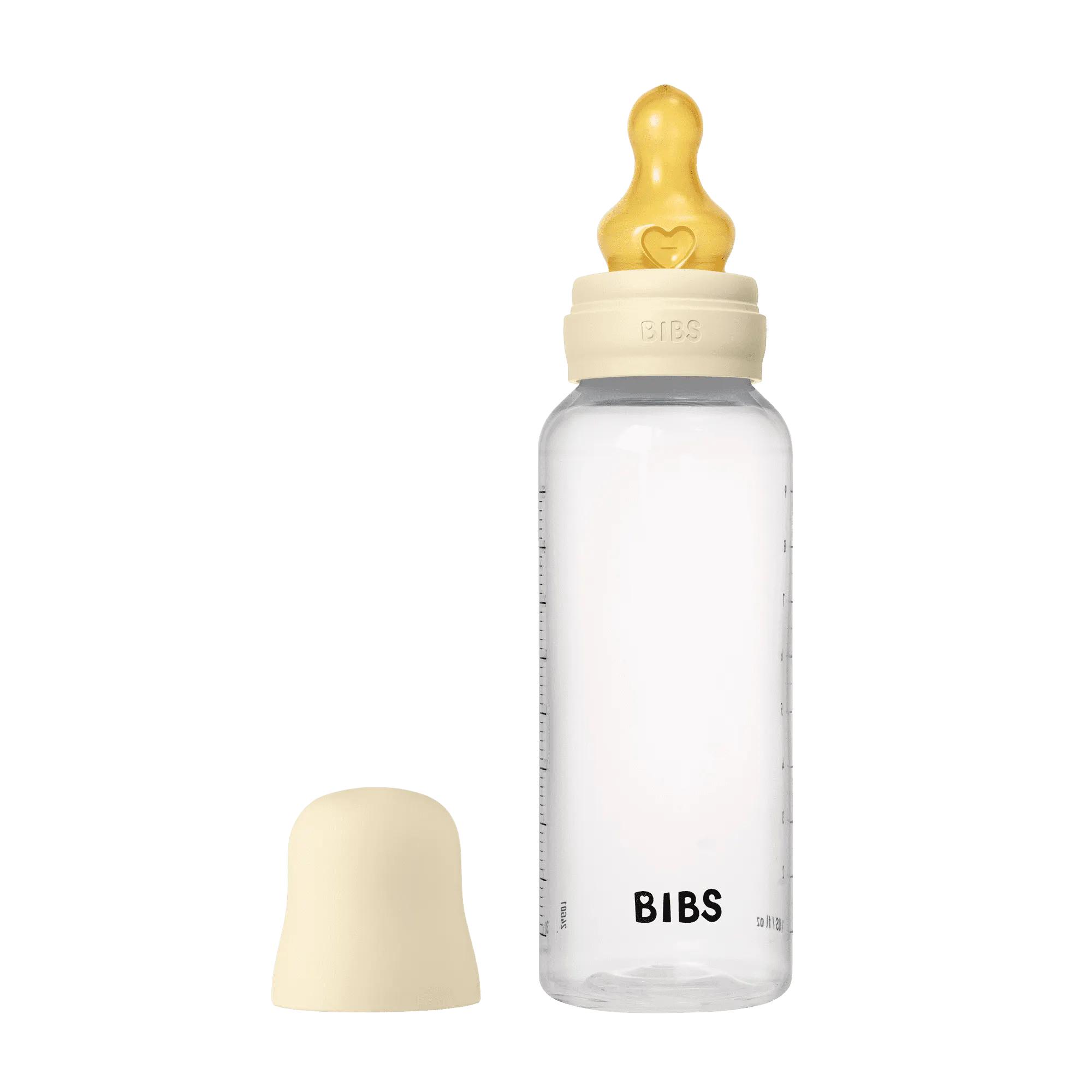 BIBS Baby Bottle Round Latex Medium Flow Ivory 270 ml