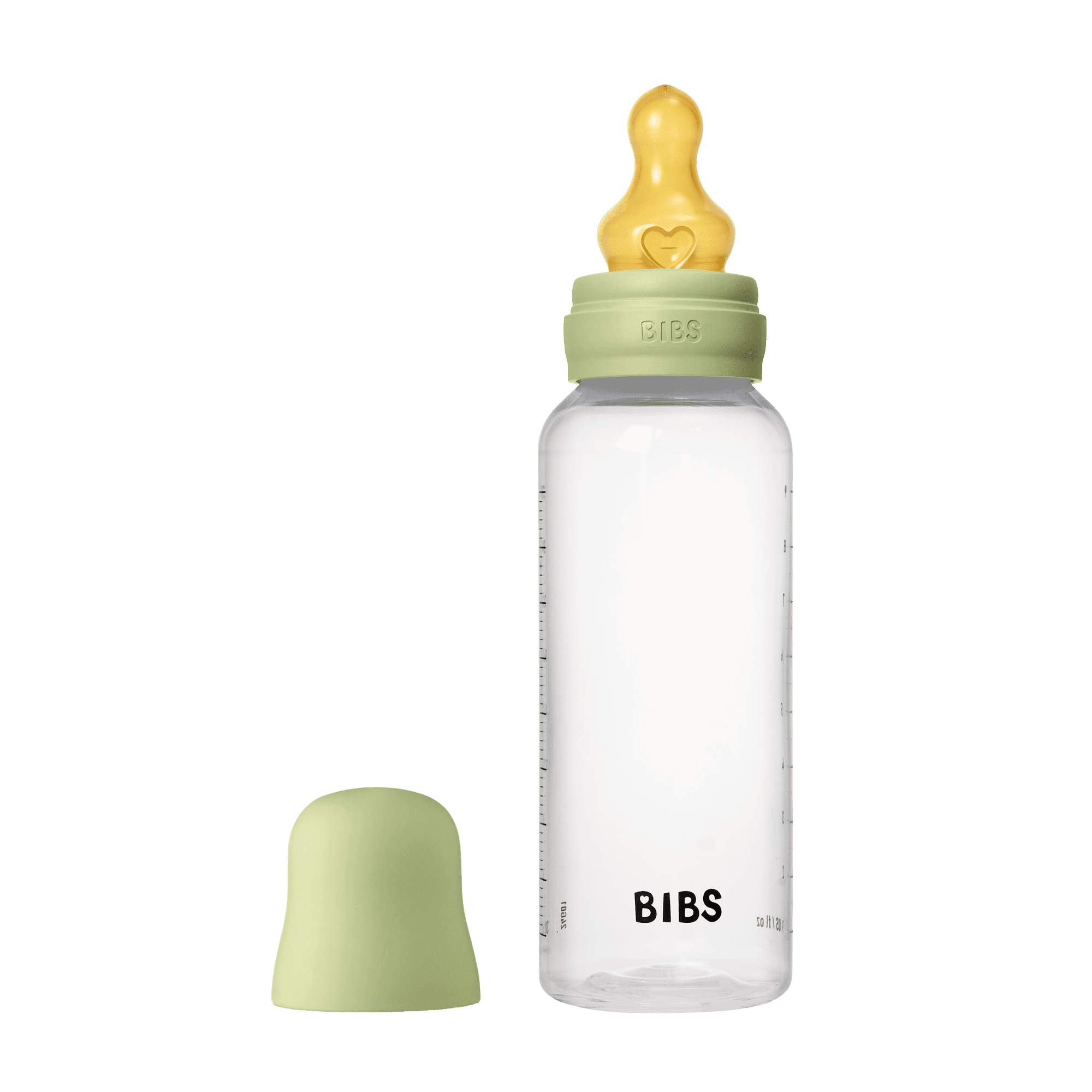 BIBS Baby Bottle Round Latex Medium Flow Sage 270 ml