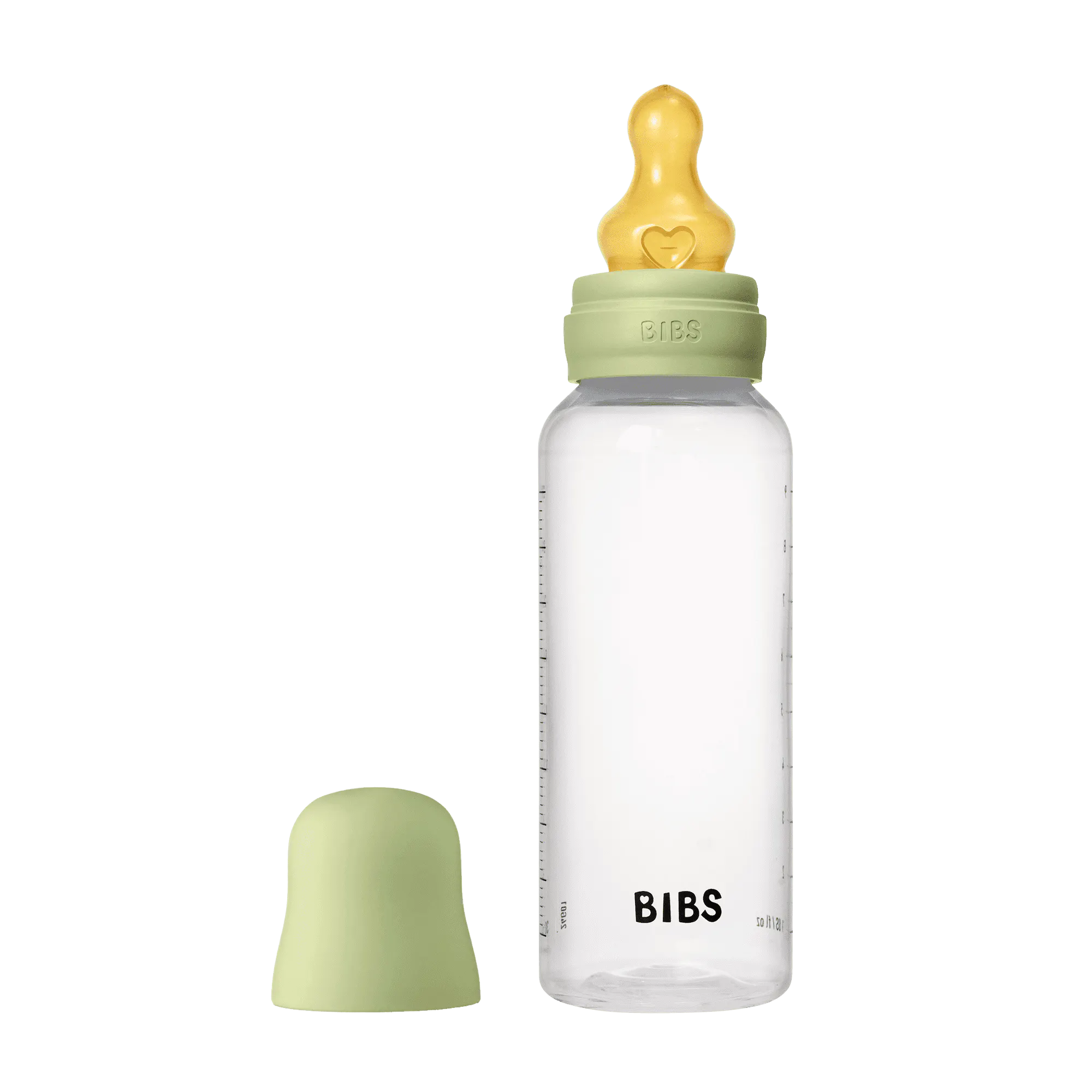 BIBS Baby Bottle Round Latex Medium Flow Sage 270 ml