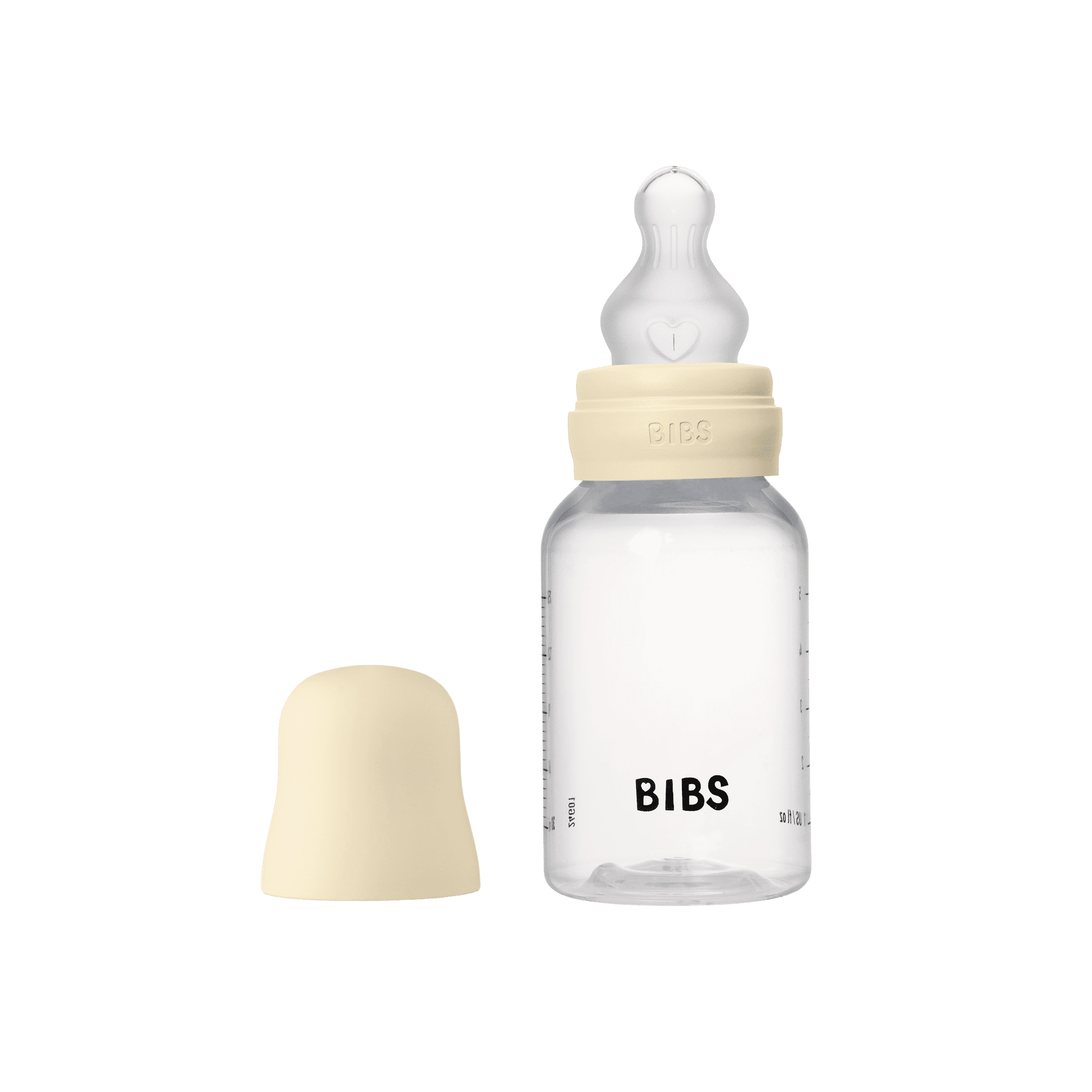 BIBS Baby Bottle Round Silicone Slow Flow Ivory 150 ml