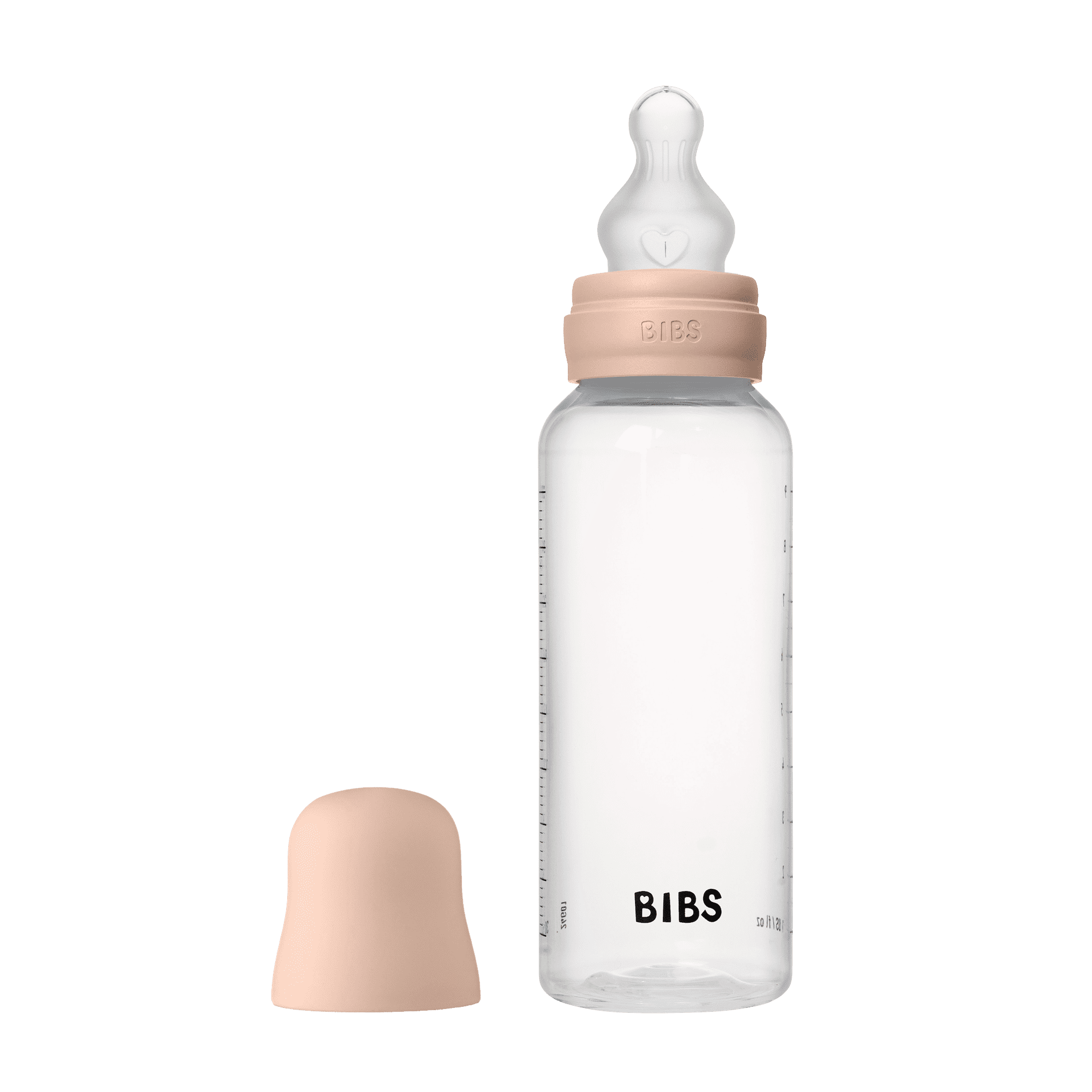 BIBS Baby Bottle Round Silicone Medium Flow Blush 270 ml