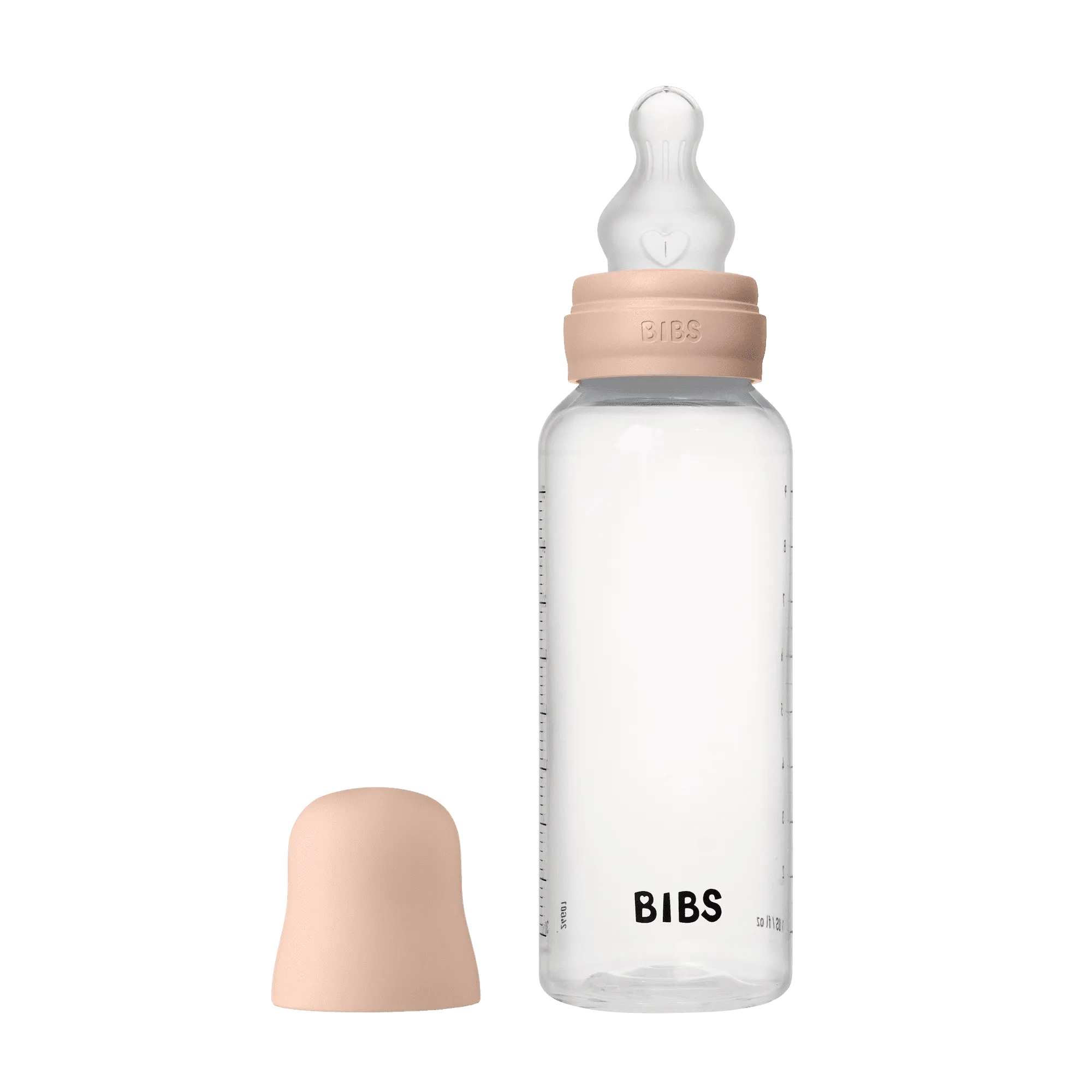 BIBS Baby Bottle Round Silicone Medium Flow Blush 270 ml