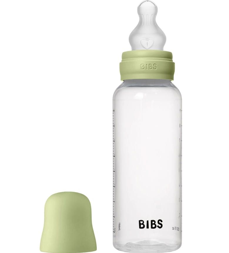 BIBS Baby Bottle Round Silicone Medium Flow Sage 270 ml