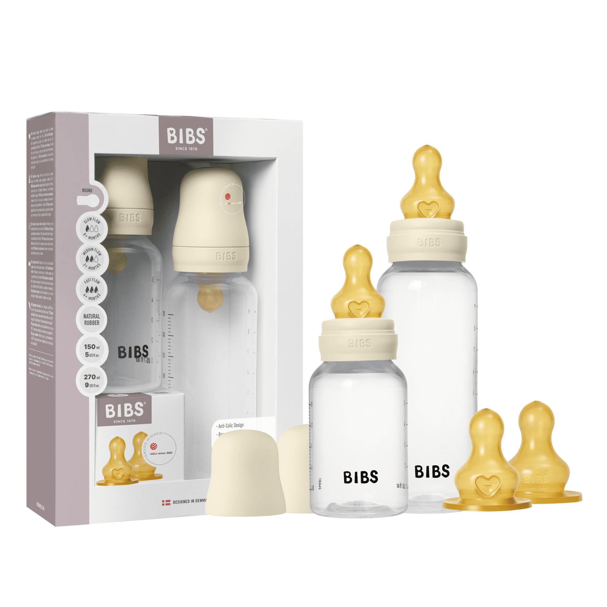 Bibs Grow And Flow Baby Bottle Round Latex Set Ivory 150 270 Pcs Stk