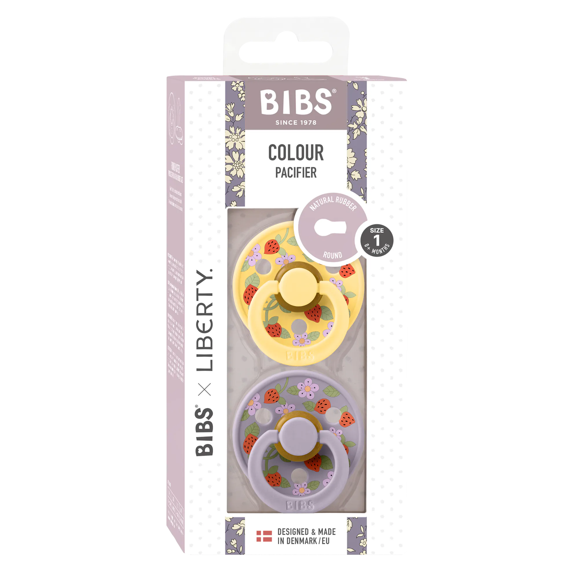 BIBS BIBS x Liberty Colour Latex Size 1 Strawberries and Cream 2 st