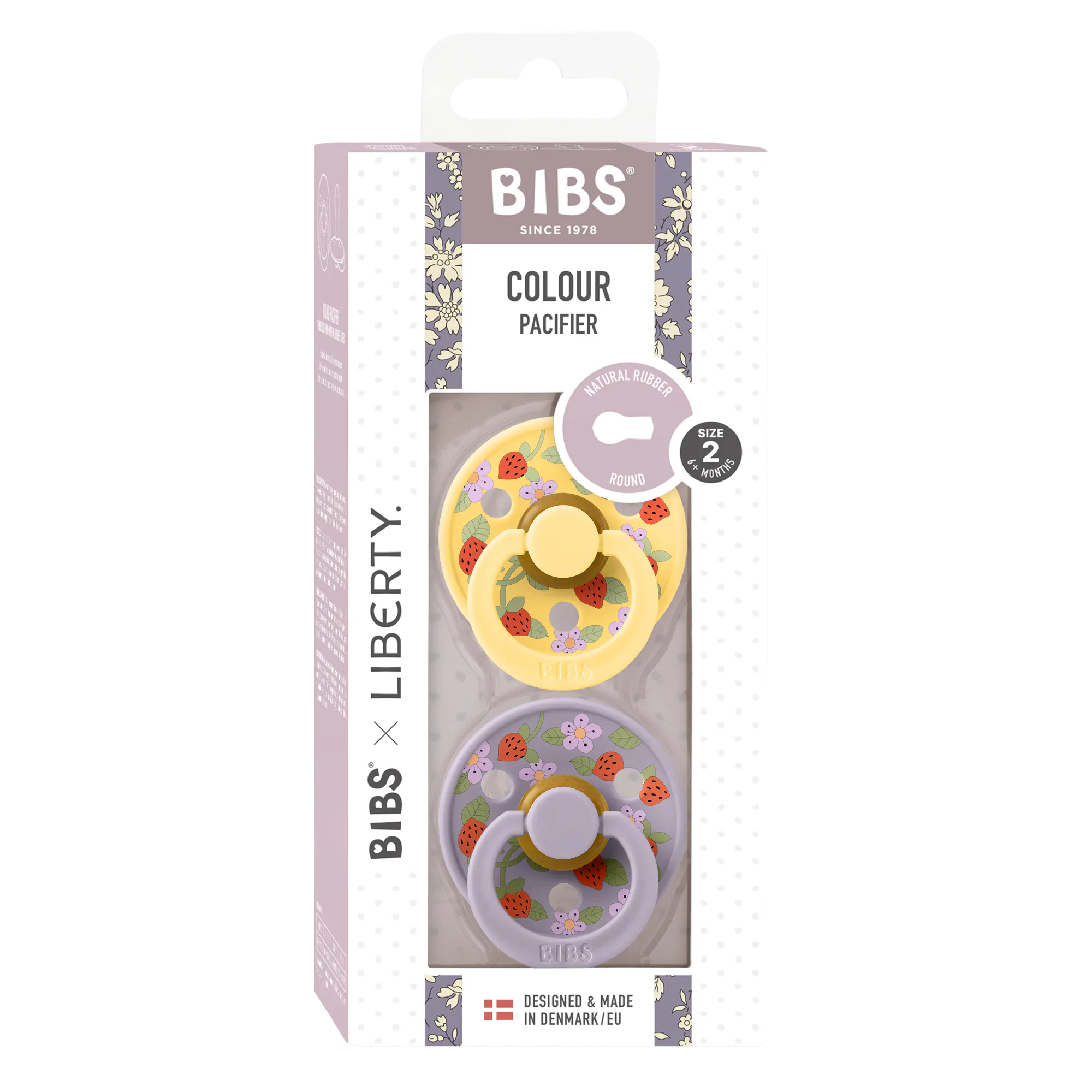 BIBS BIBS x Liberty 2 Colour Latex Size 2 Strawberries and Cream 2 pcs