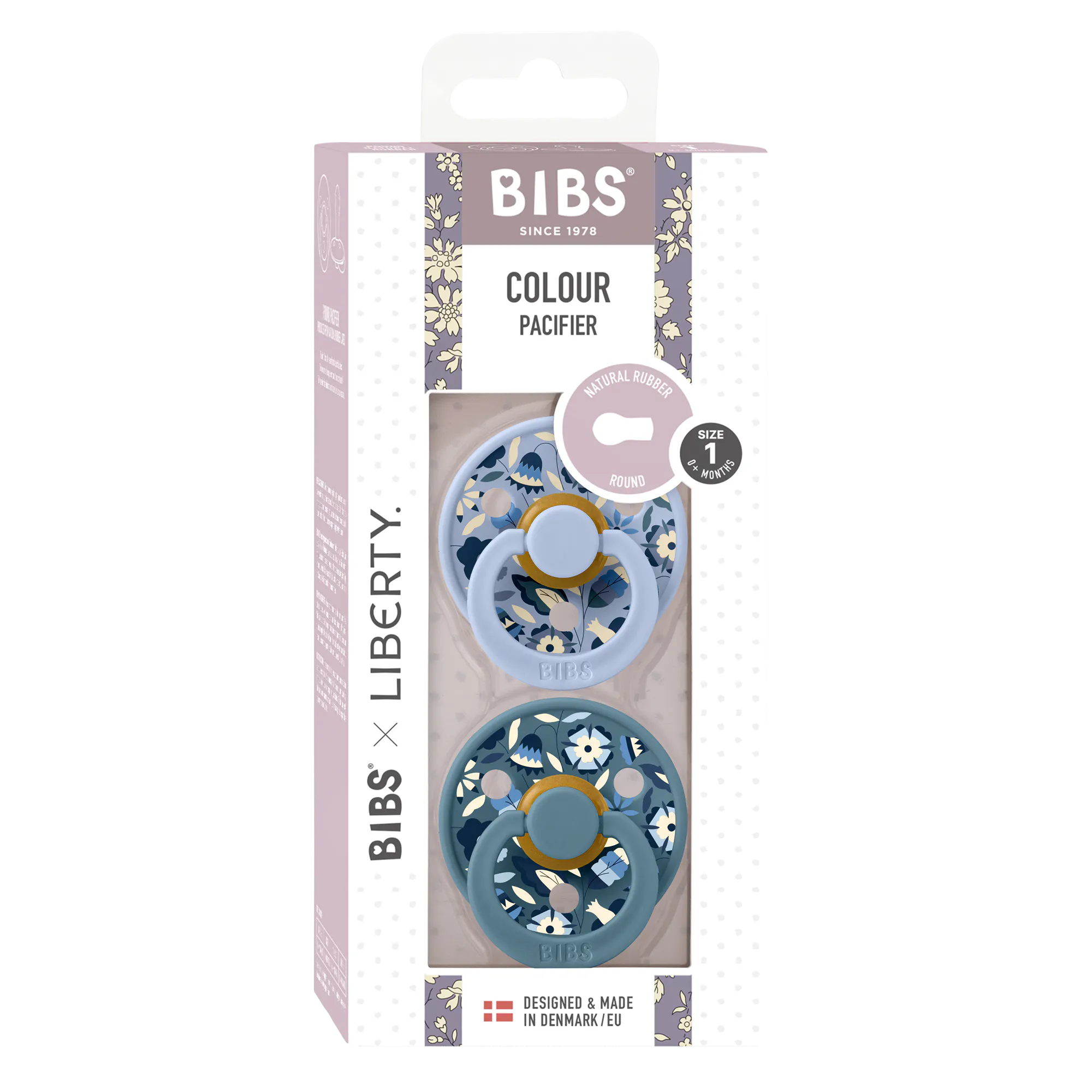 BIBS BIBS x Liberty Colour Latex Size 1 Bobo Dusty Blue Mix 2 st