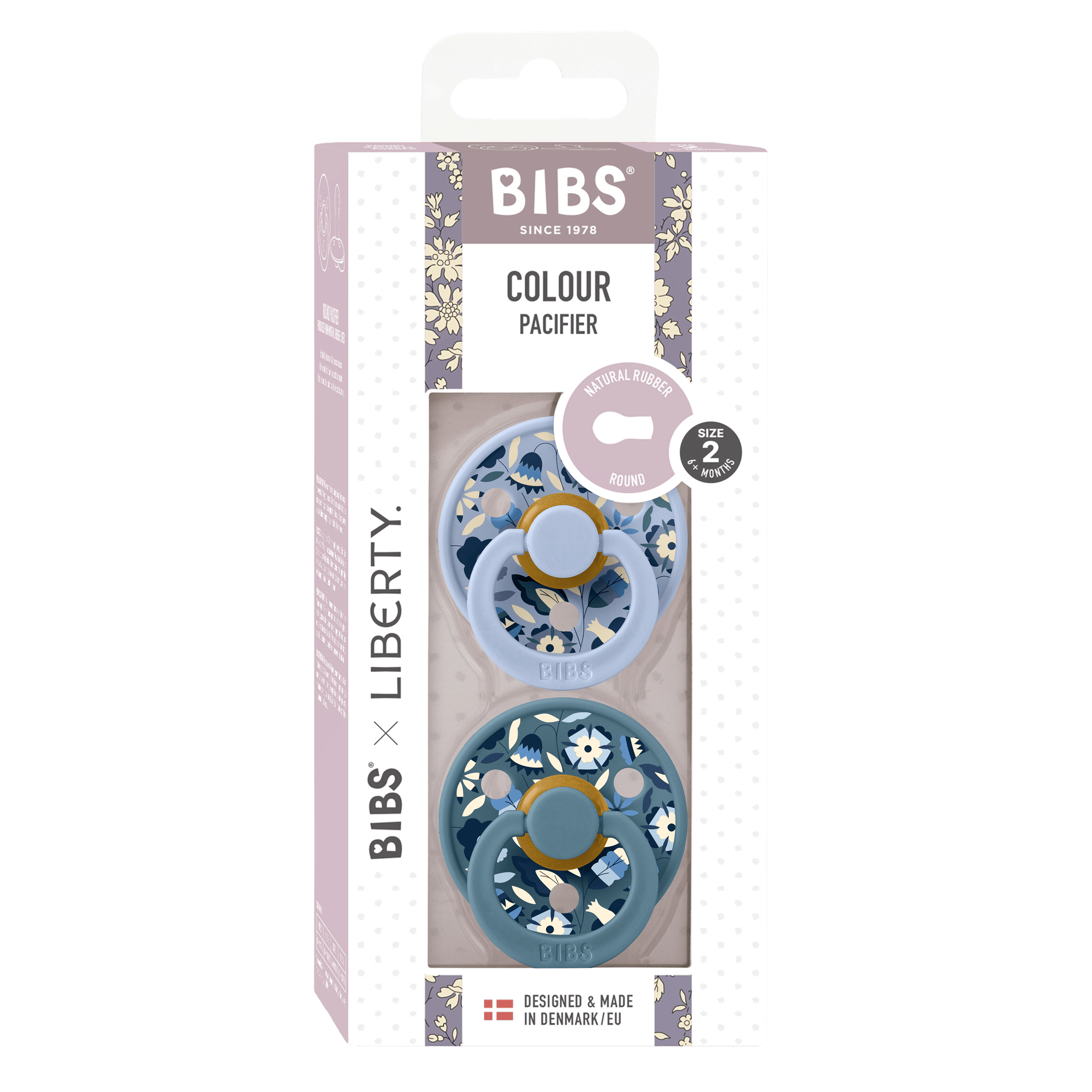 BIBS BIBS x Liberty Colour Latex Size 2 Bobo Dusty Blue Mix 2 st