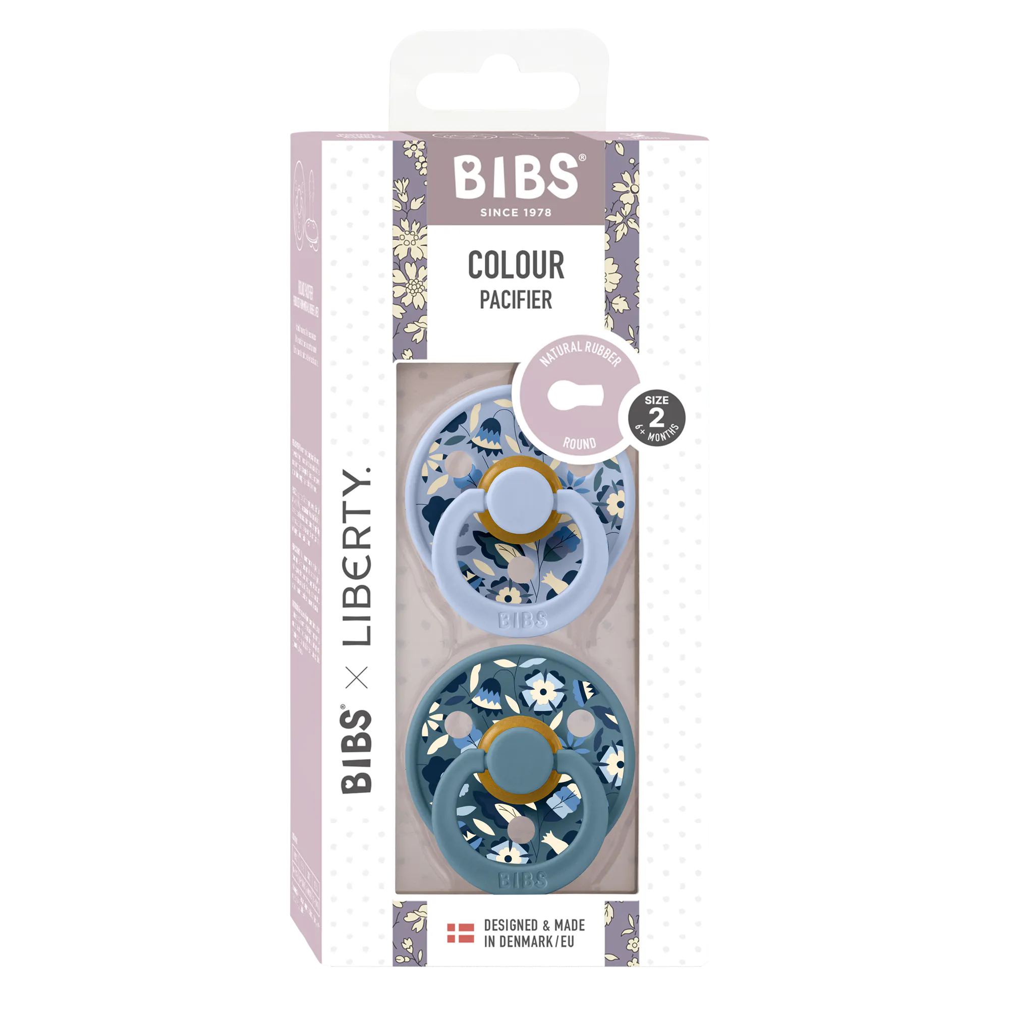 BIBS BIBS x Liberty Colour Latex Size 2 Bobo Dusty Blue Mix 2 st
