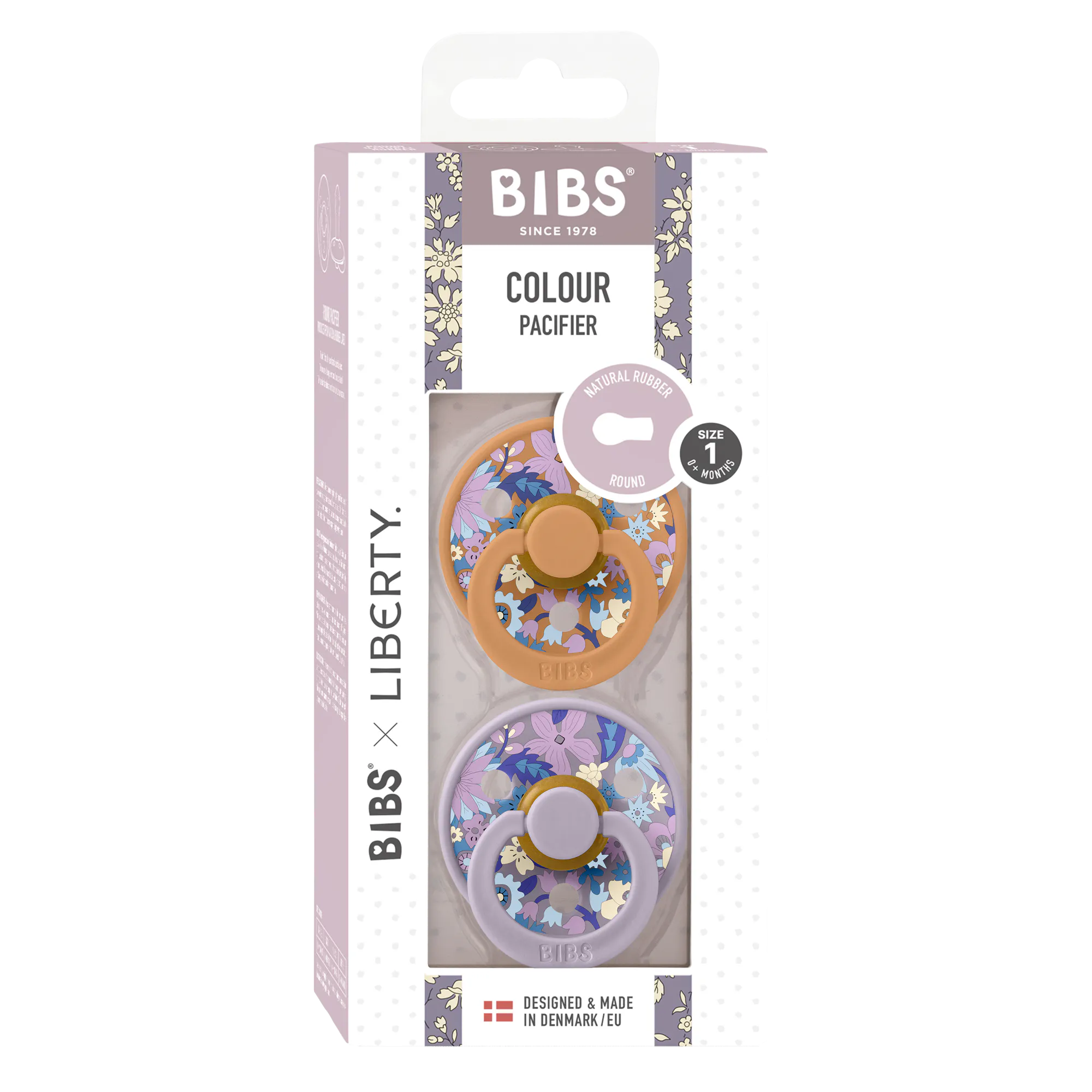 BIBS BIBS x Liberty Colour Latex Size 1 June Blossom Pumpkin Mix 2 pcs