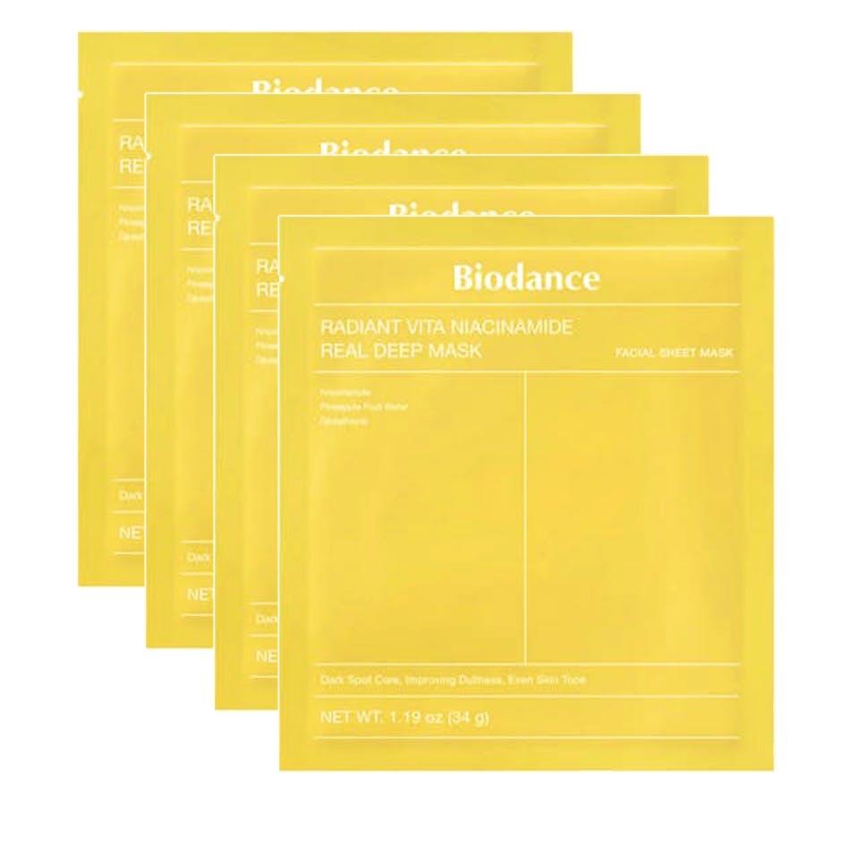 Biodance Radiant Vita Niacinamide Real Deep Mask 4 stk
