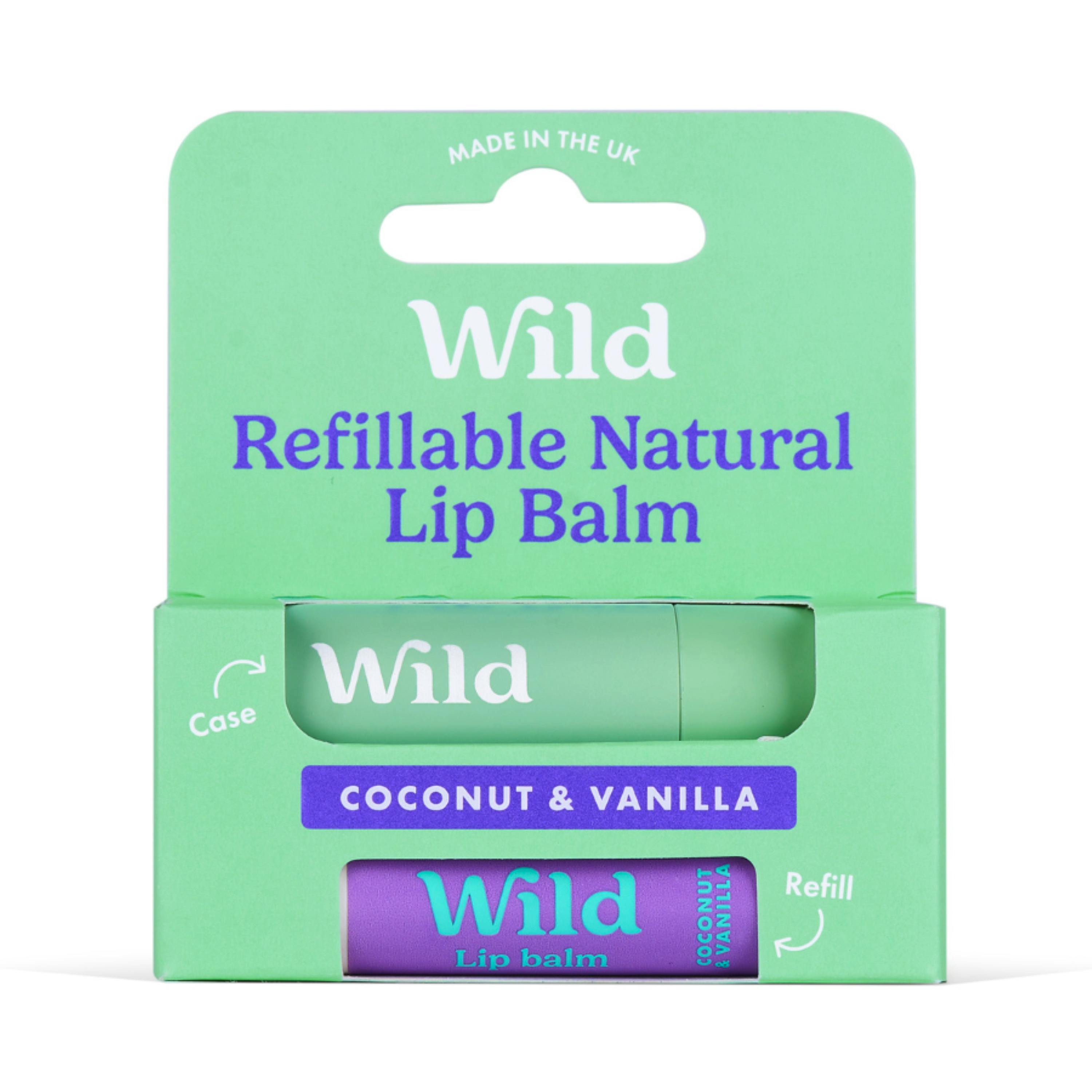 Wild Lip Balm Sage Case & Coconut Vanilla 1 pcs + 1 stk