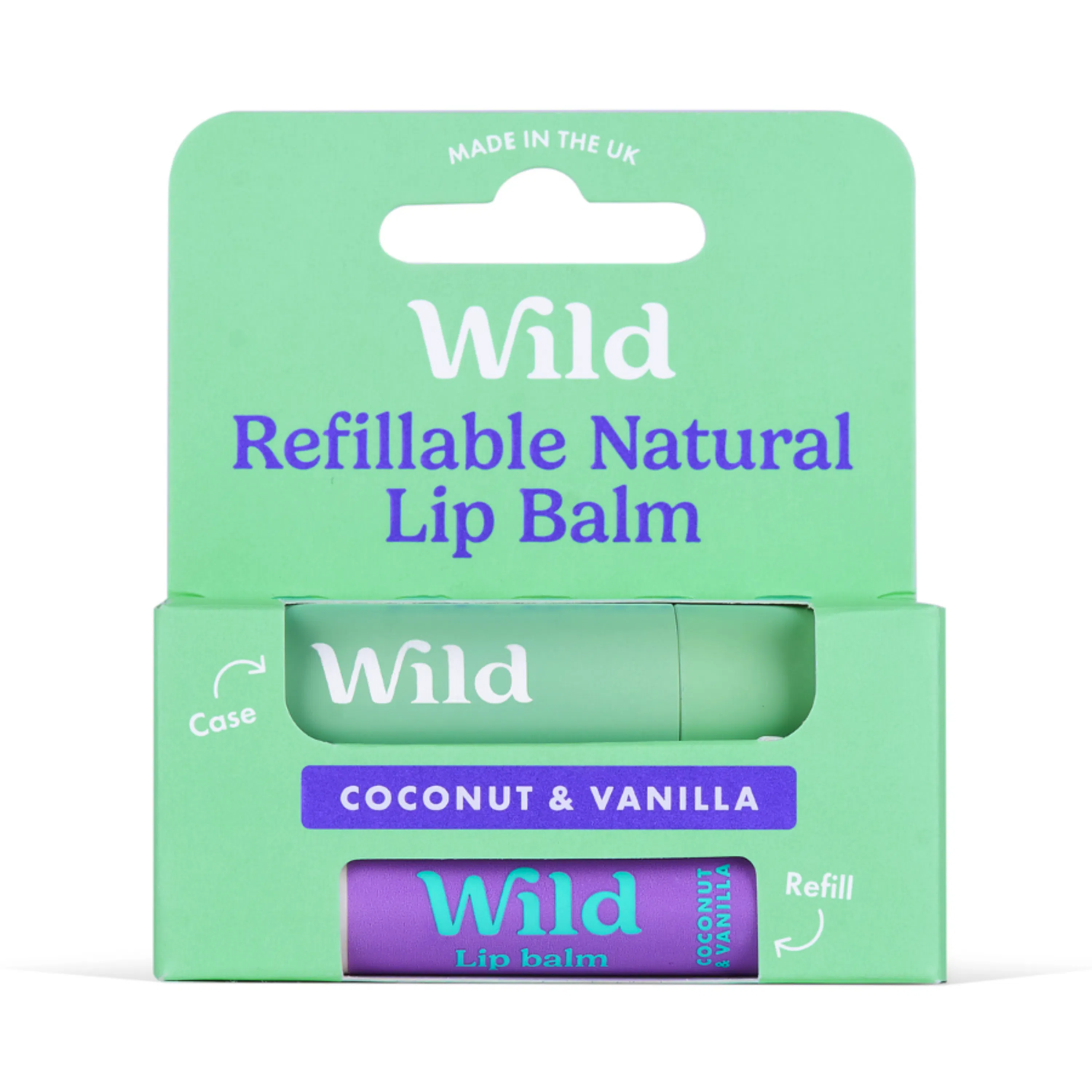 Wild Lip Balm Sage Case & Coconut Vanilla 1 pcs + 1 st