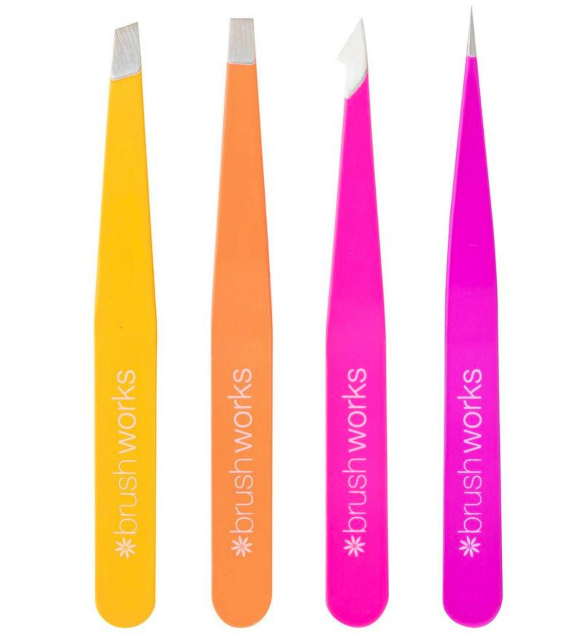 brushworks Combination Tweezer Set Brights 4 st