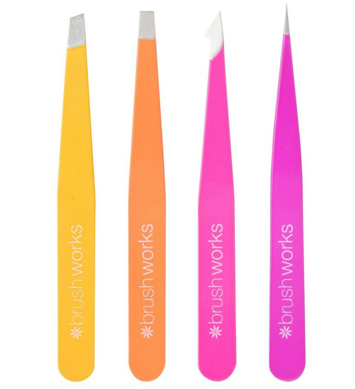brushworks Combination Tweezer Set Brights 4 stk