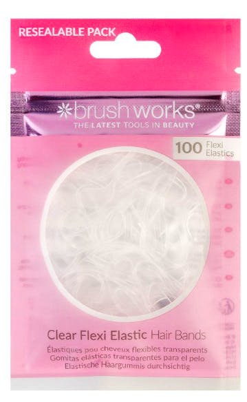 brushworks Clear Flexi Elastic Hair Brands 100 stk
