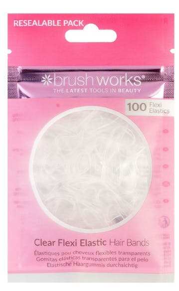 brushworks Clear Flexi Elastic Hair Brands 100 st