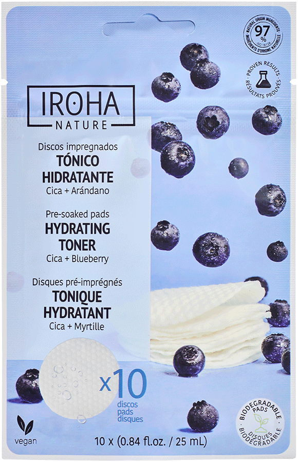 IROHA Nature Hydrating Toner Pads Cica + Blueberry 10 st