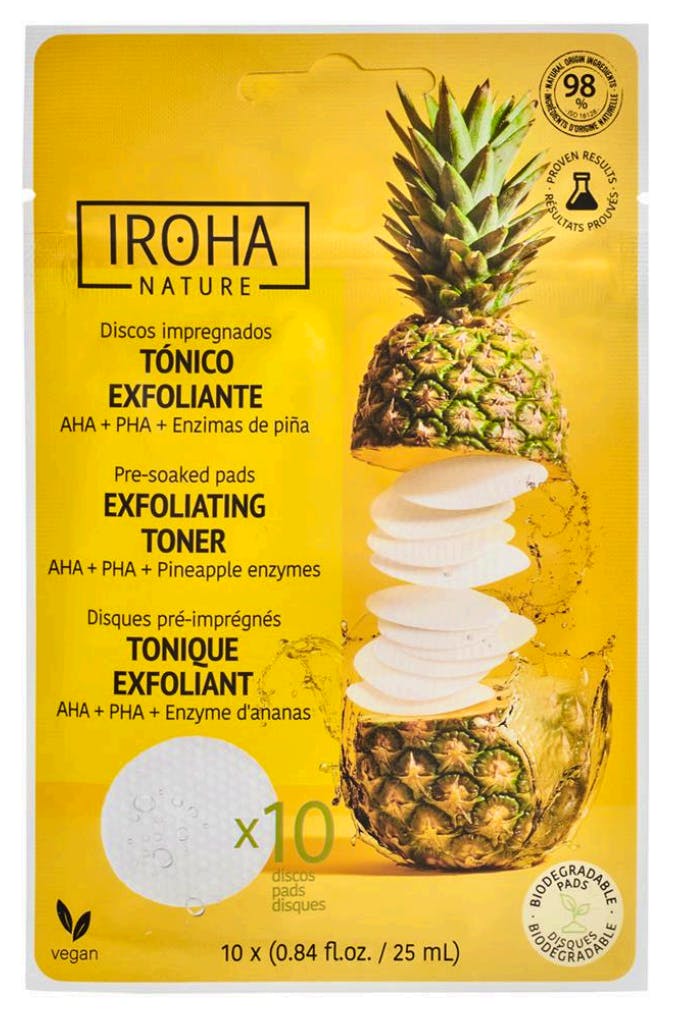 IROHA Nature Exfoliating Toner Pads AHA + PHA + Pinapple Enzymes 10 st