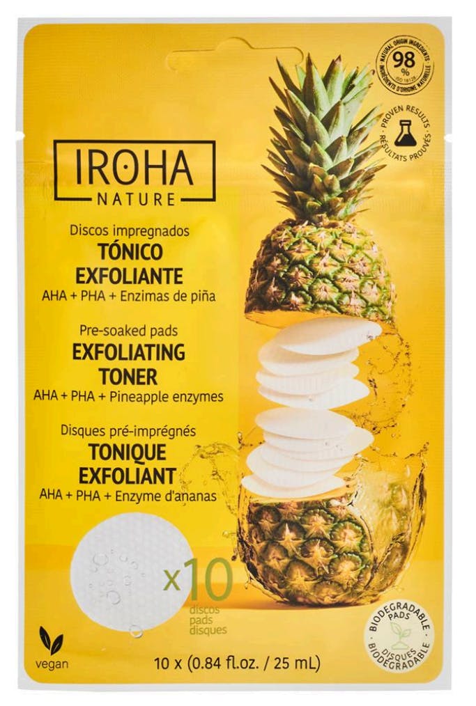 IROHA Nature Exfoliating Toner Pads AHA + PHA + Pinapple Enzymes 10 stk