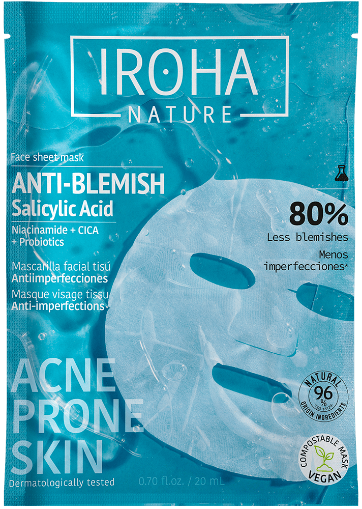 IROHA Nature Anti-Blemish Salicylic Acid Face Sheet Mask 1 stk