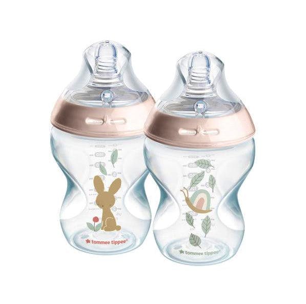 Tommee Tippee Natural Start Baby Bottle 2 x 260 ml - Deco Pink 2 pcs + 260 ml