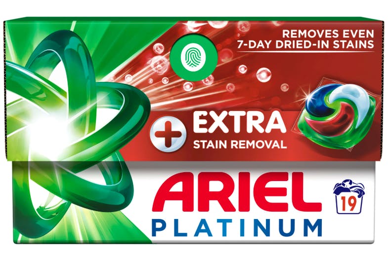 Ariel Platinum Pods + Stain Remover 19 stk