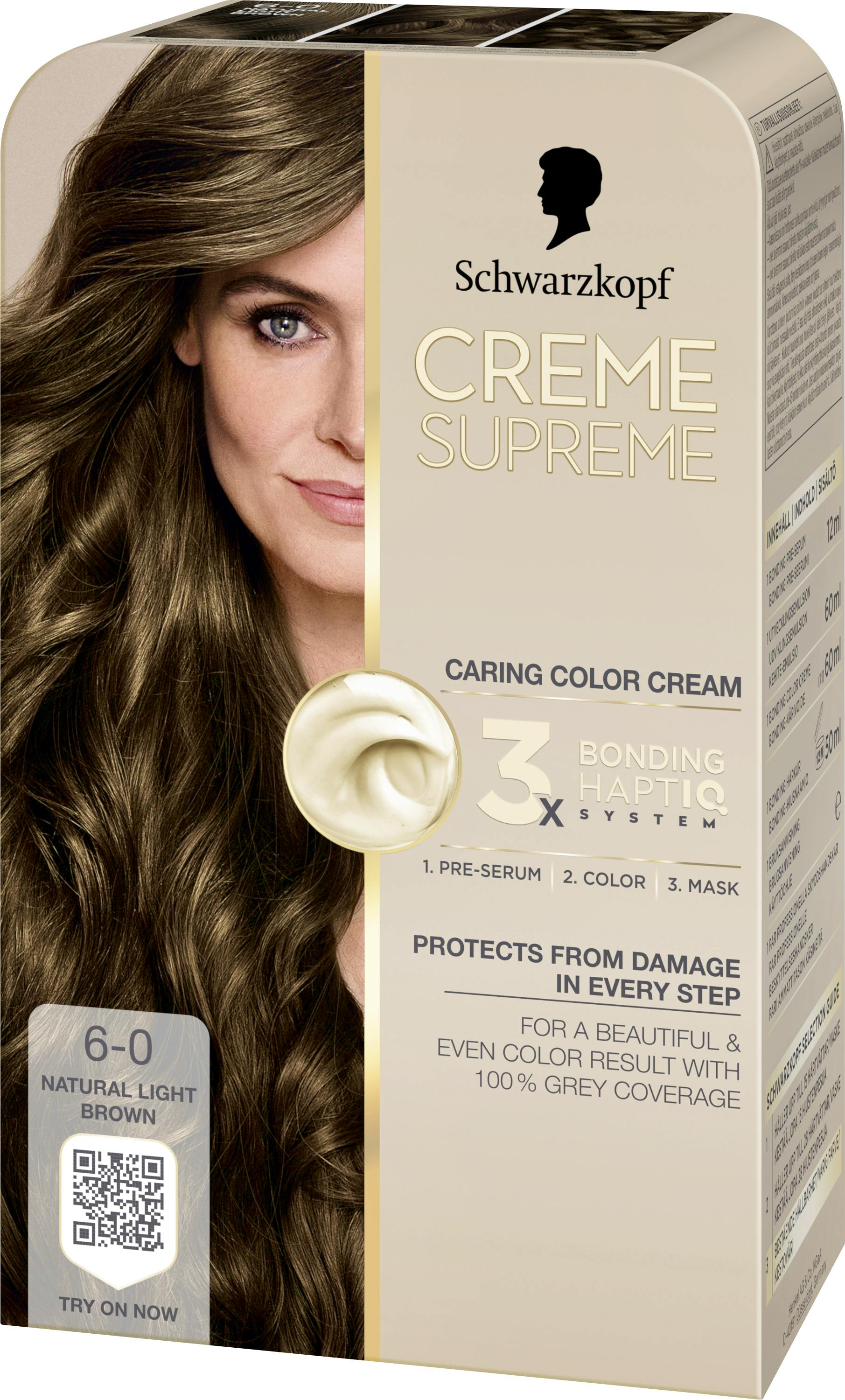 Schwarzkopf Creme Supreme 6-0 Natural Light Brown 1 st