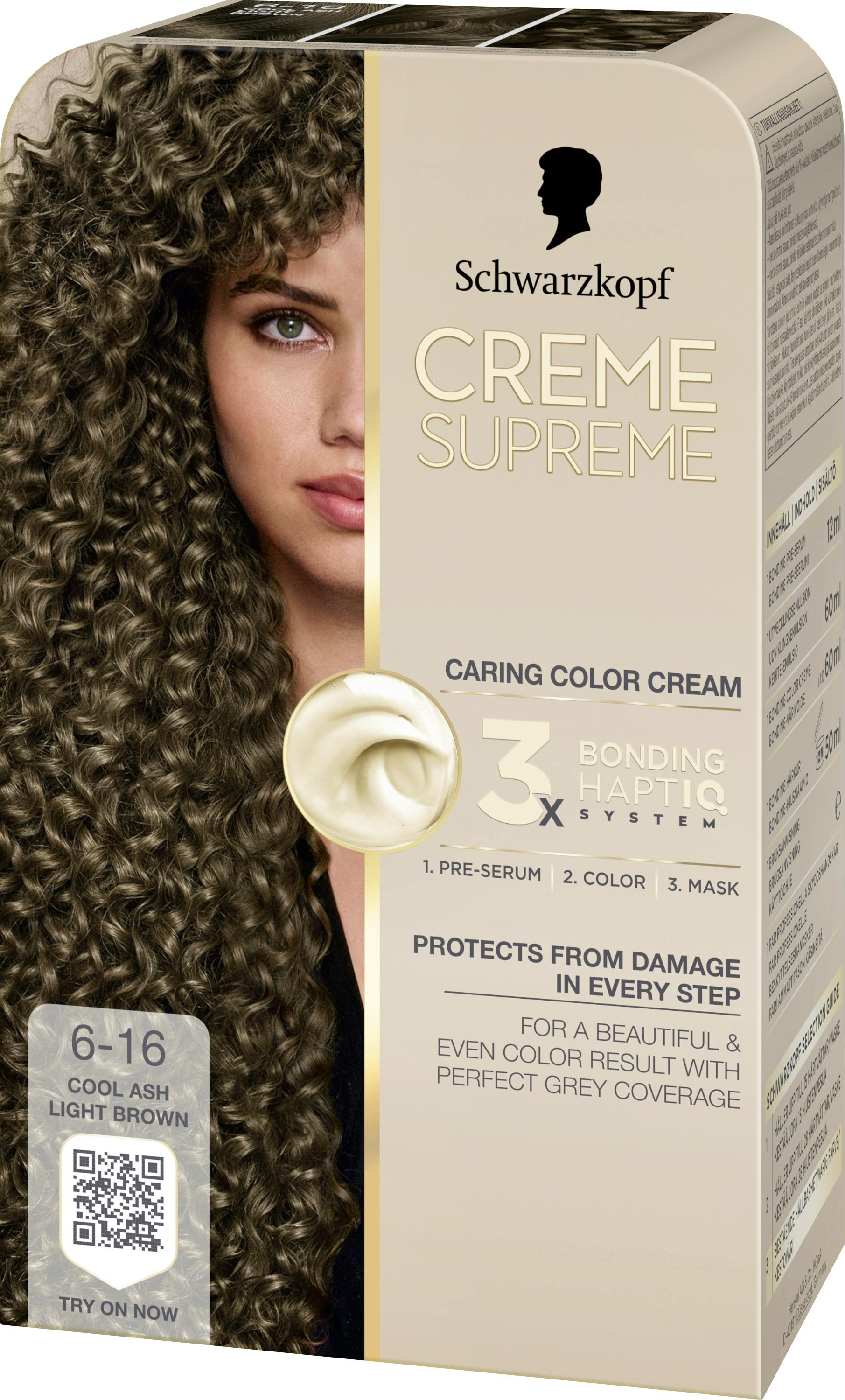 Schwarzkopf Creme Supreme 6-16 Cool Ash Light Brown 1 st
