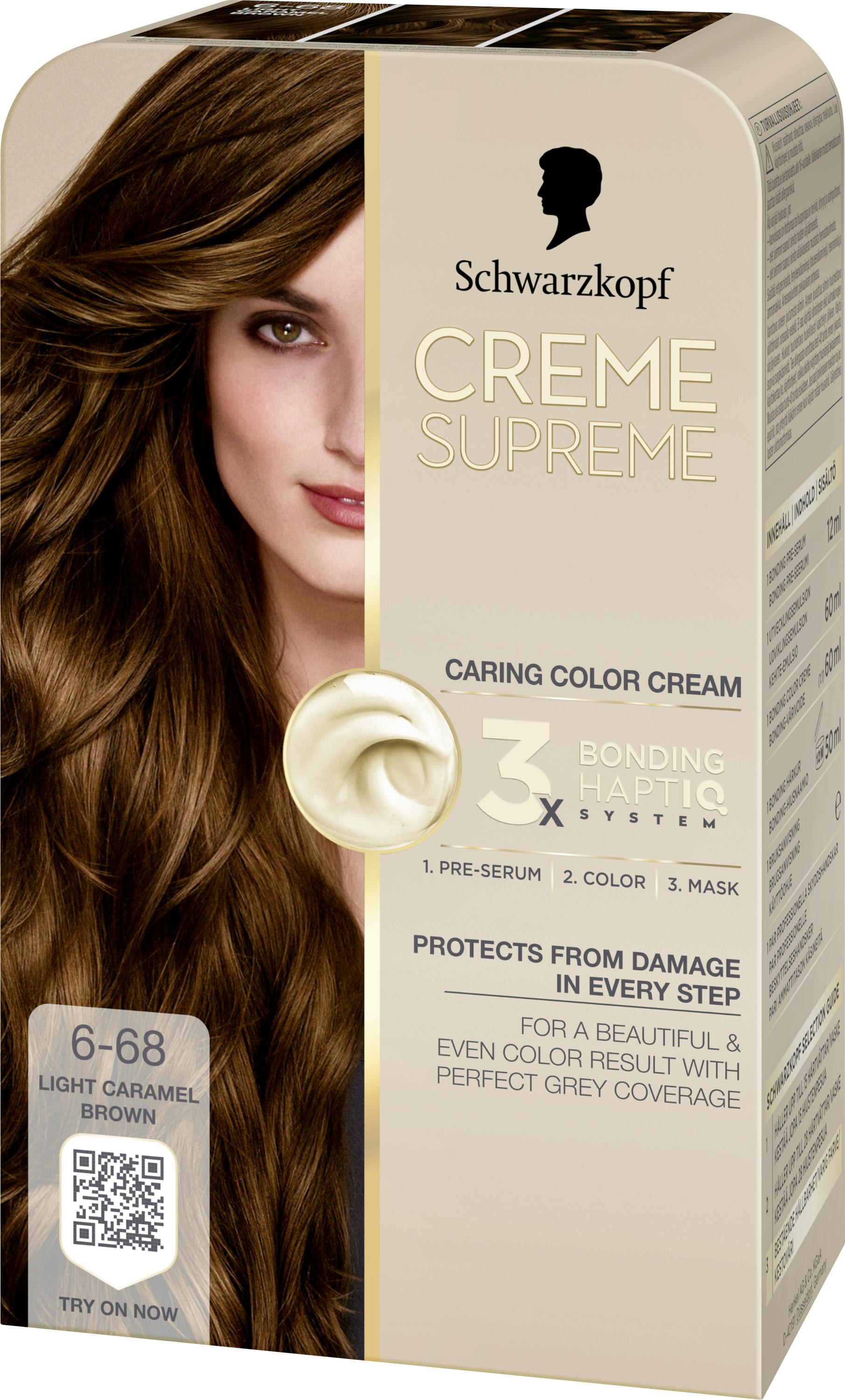 Schwarzkopf Creme Supreme 6-68 Light Caramel Brown 1 st