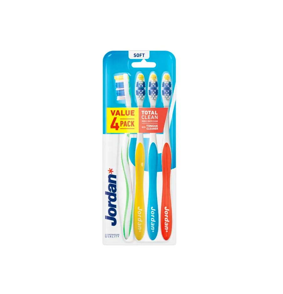 Jordan Total Clean Toothbrush Soft 4 st