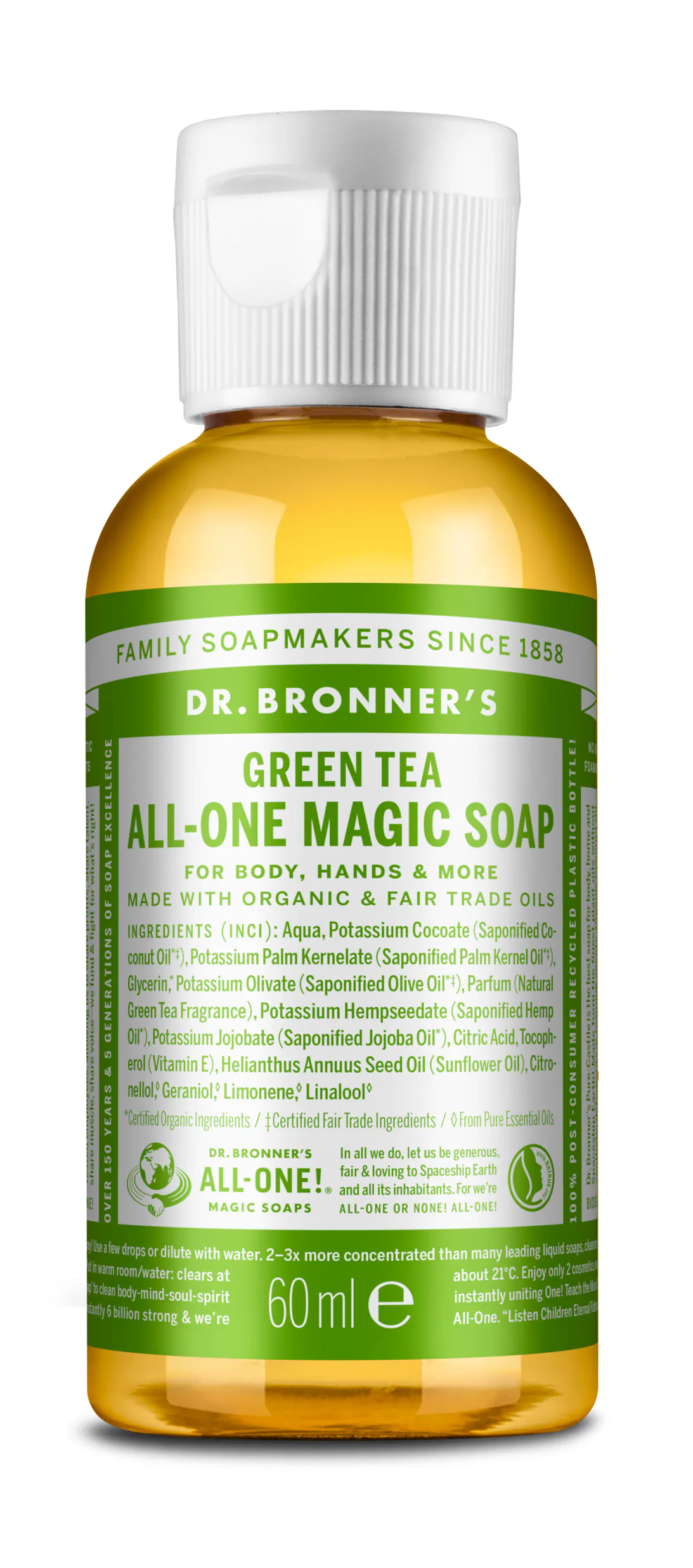 Dr. Bronner’s All-One Magic Soap Green Tea Liquid Soap 60 ml