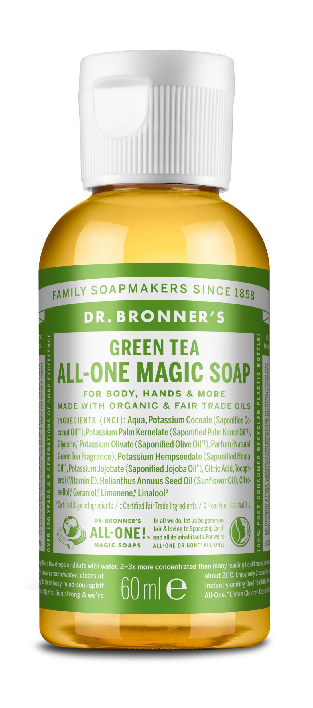 Dr. Bronner’s All-One Magic Soap Green Tea Liquid Soap 60 ml