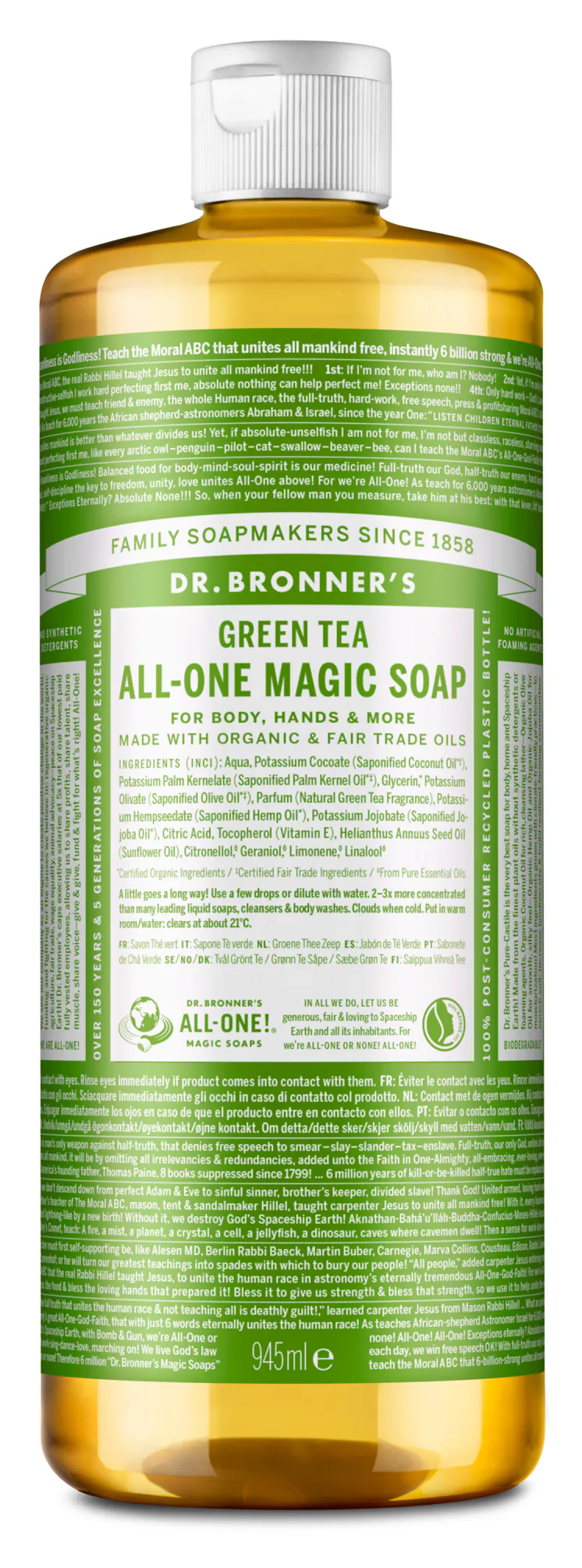 Dr. Bronner&rsquo;s All-One Magic Soap Green Tea 945 ml