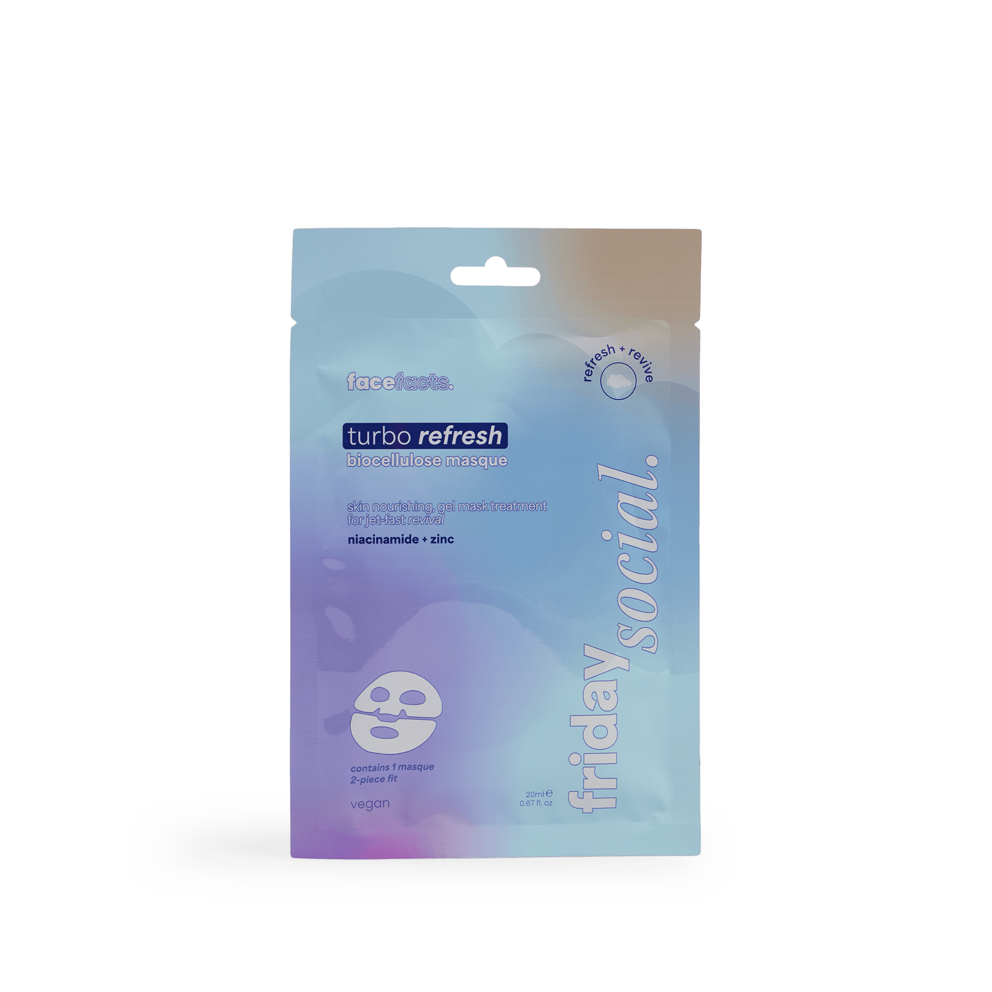 Face Facts Turbo Refresh Biocellulose Masque Niacinamide & Zinc 20 ml