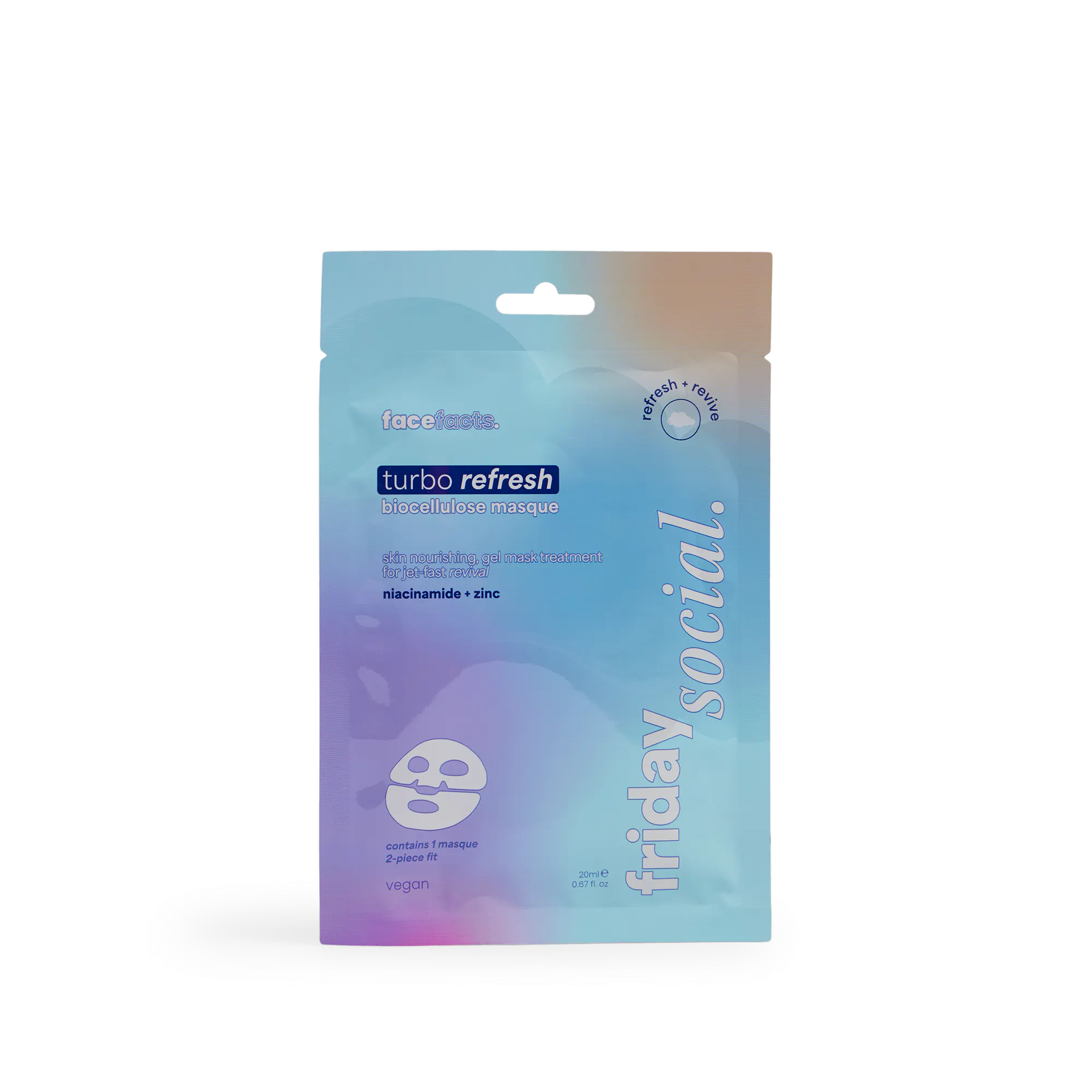 Face Facts Turbo Refresh Biocellulose Masque Niacinamide & Zinc 20 ml