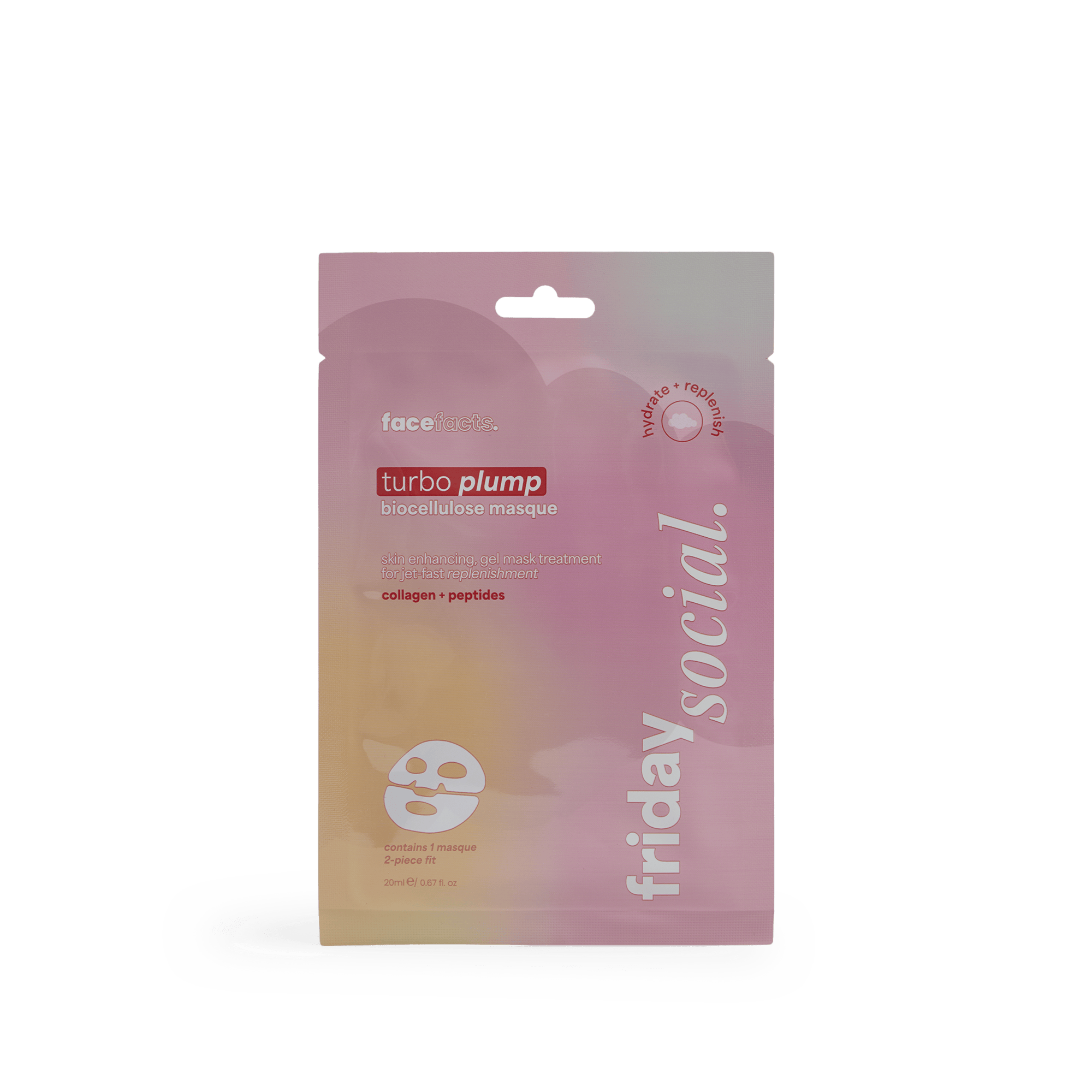 Face Facts Turbo Plump Biocellulose Masque Collagen & Peptides 20 ml