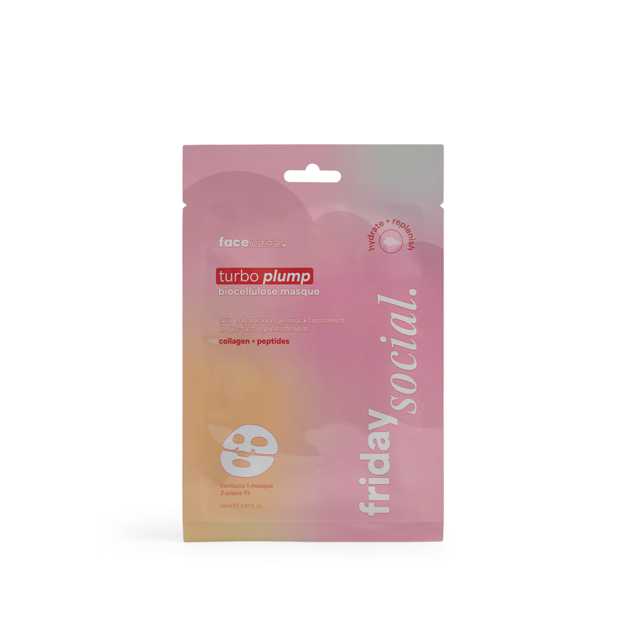 Face Facts Turbo Plump Biocellulose Masque Collagen & Peptides 20 ml