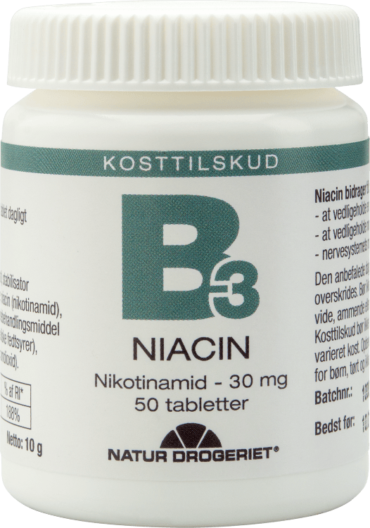 Natur Drogeriet Niacin Nikotinamid 30 mg 50 stk