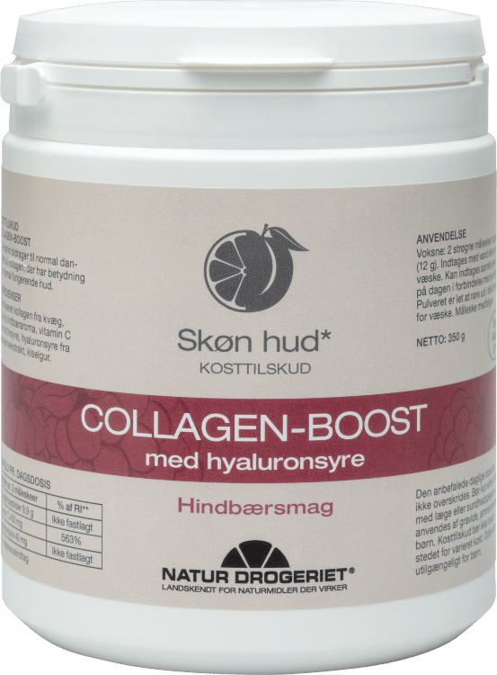 Natur Drogeriet Collagen-Boost Med Hyaluronsyre Hindbærsmag 350 g