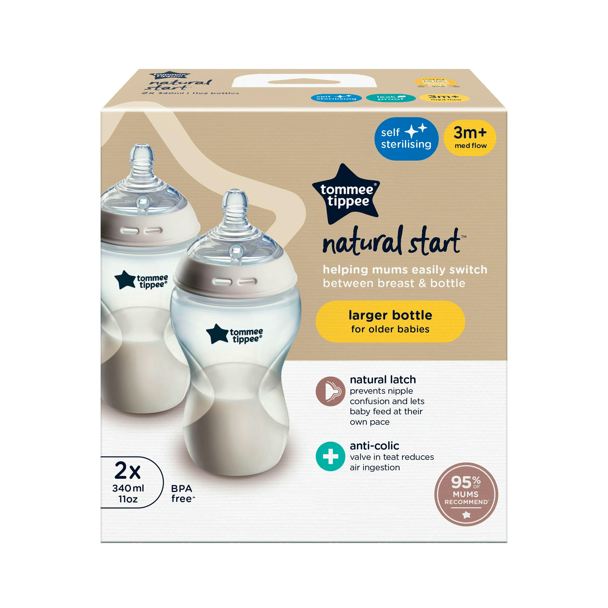 Tommee Tippee Natural Start Baby Bottle 340 ml + 350 ml