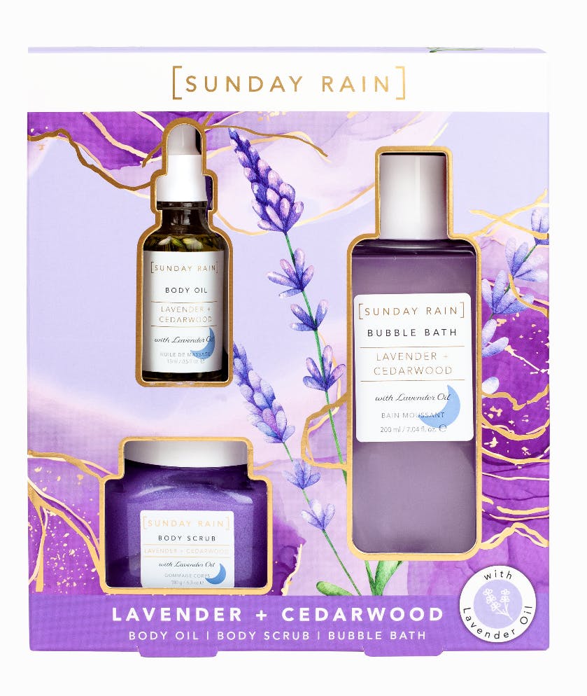 Sunday Rain Lavender & Cedarwood Relax Trio Gift Set 3 st