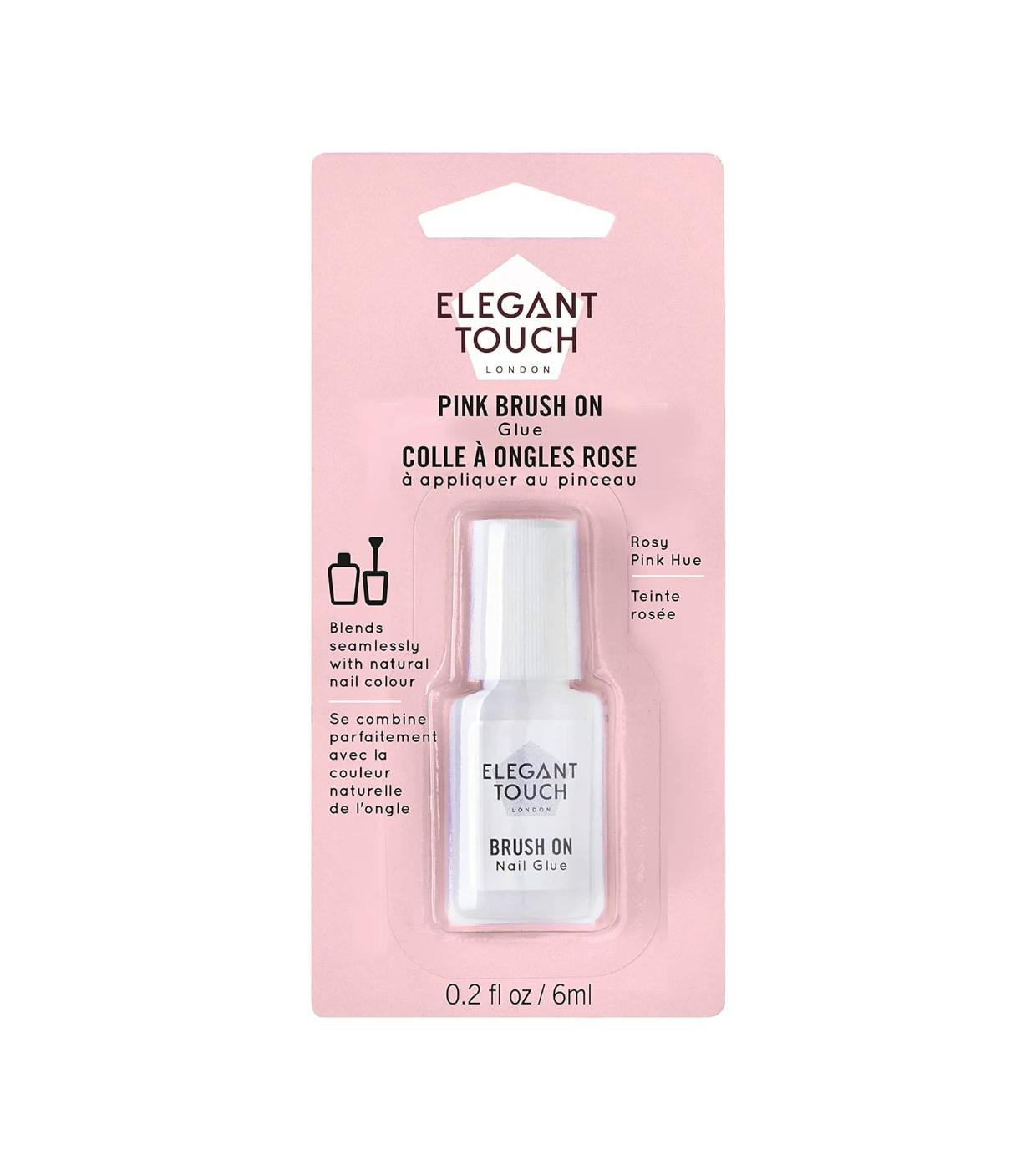 Elegant Touch Pink Brush On Nail Glue 1 st