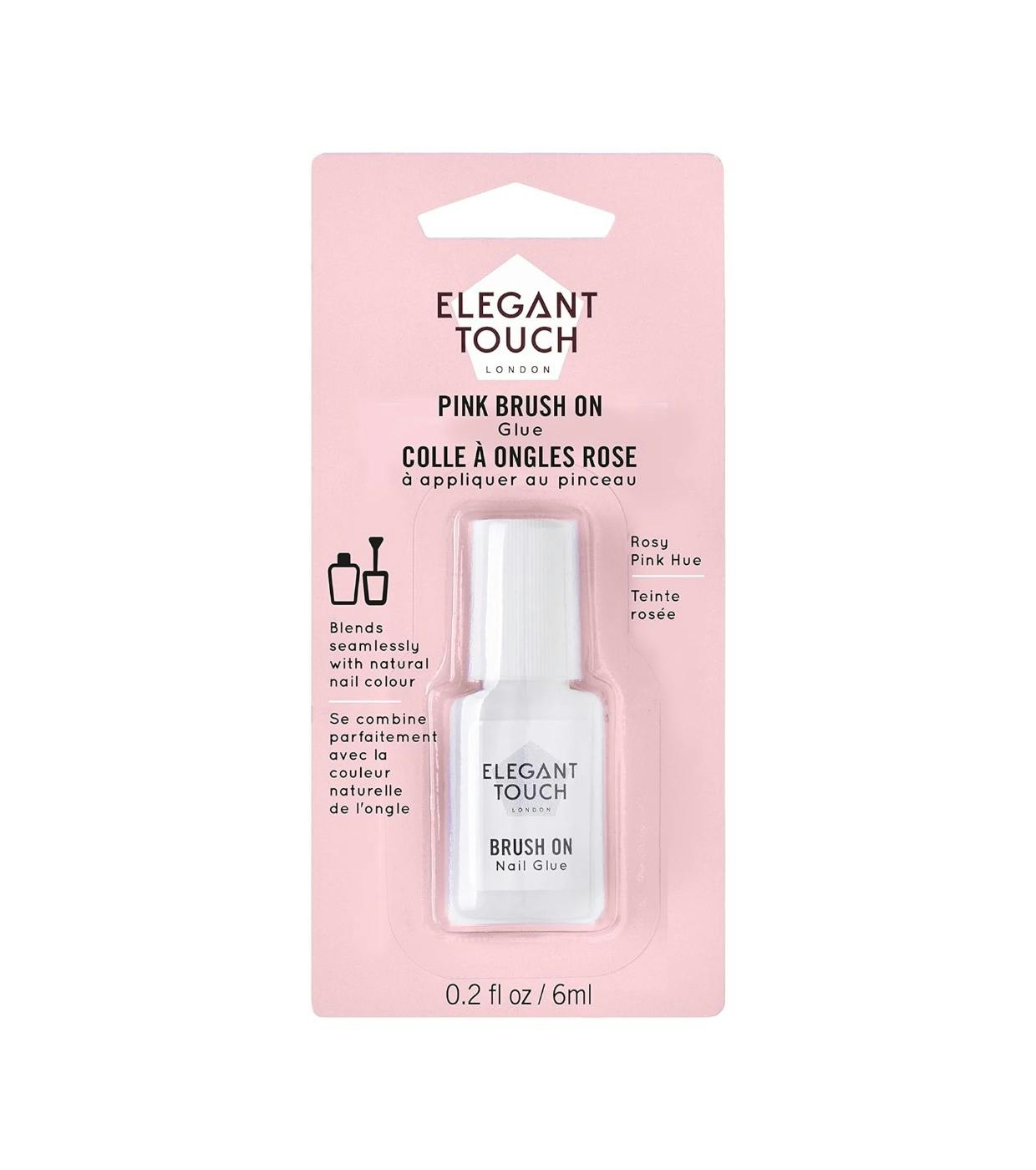 Elegant Touch Pink Brush On Nail Glue 1 stk