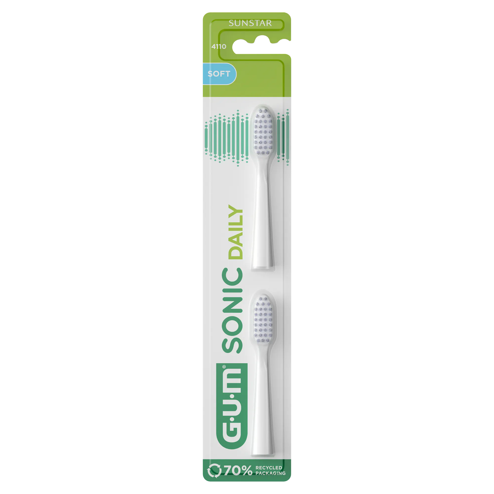 GUM Sonic Daily Brush Heads White 2 stk